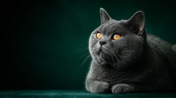Luxurious British Shorthair Portrait with Golden Eyes