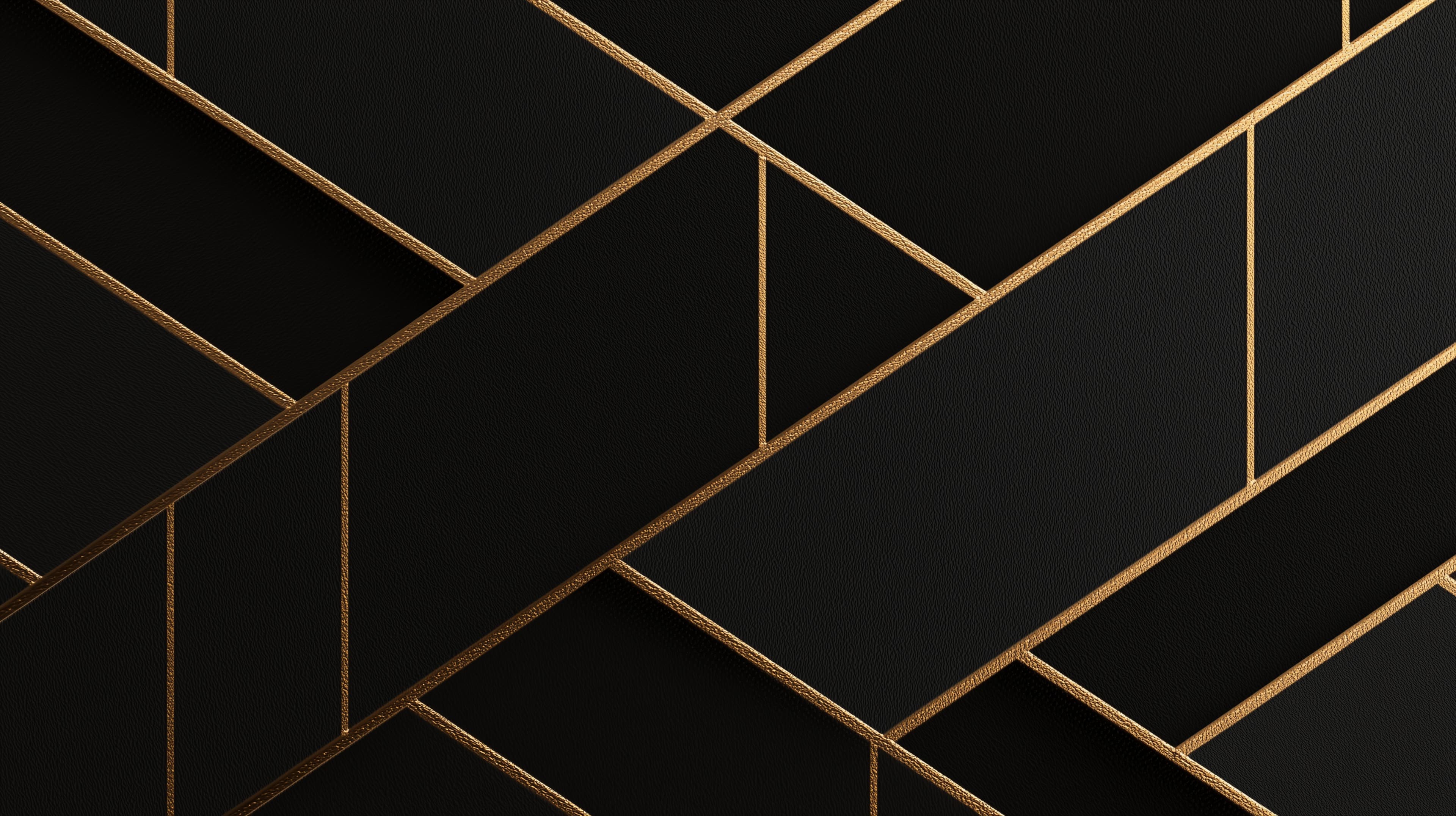 Luxurious Art Deco Black and Gold Geometric Wallpaper Pattern - High Resolution black Wallpaper for Mobile and Desktop