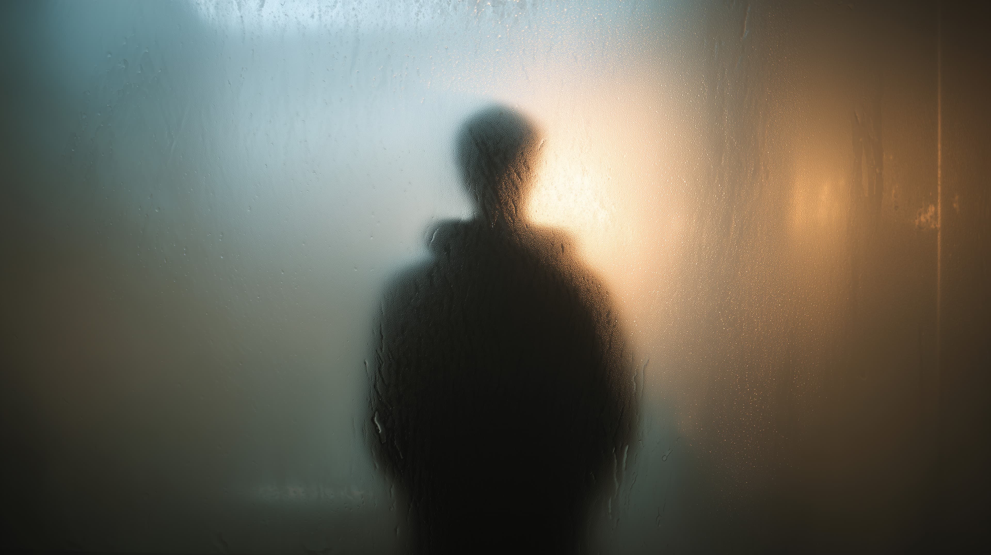 Moody Silhouette Behind Frosted Glass – Ambient Wallpaper - High Resolution silhouette Wallpaper for Mobile and Desktop