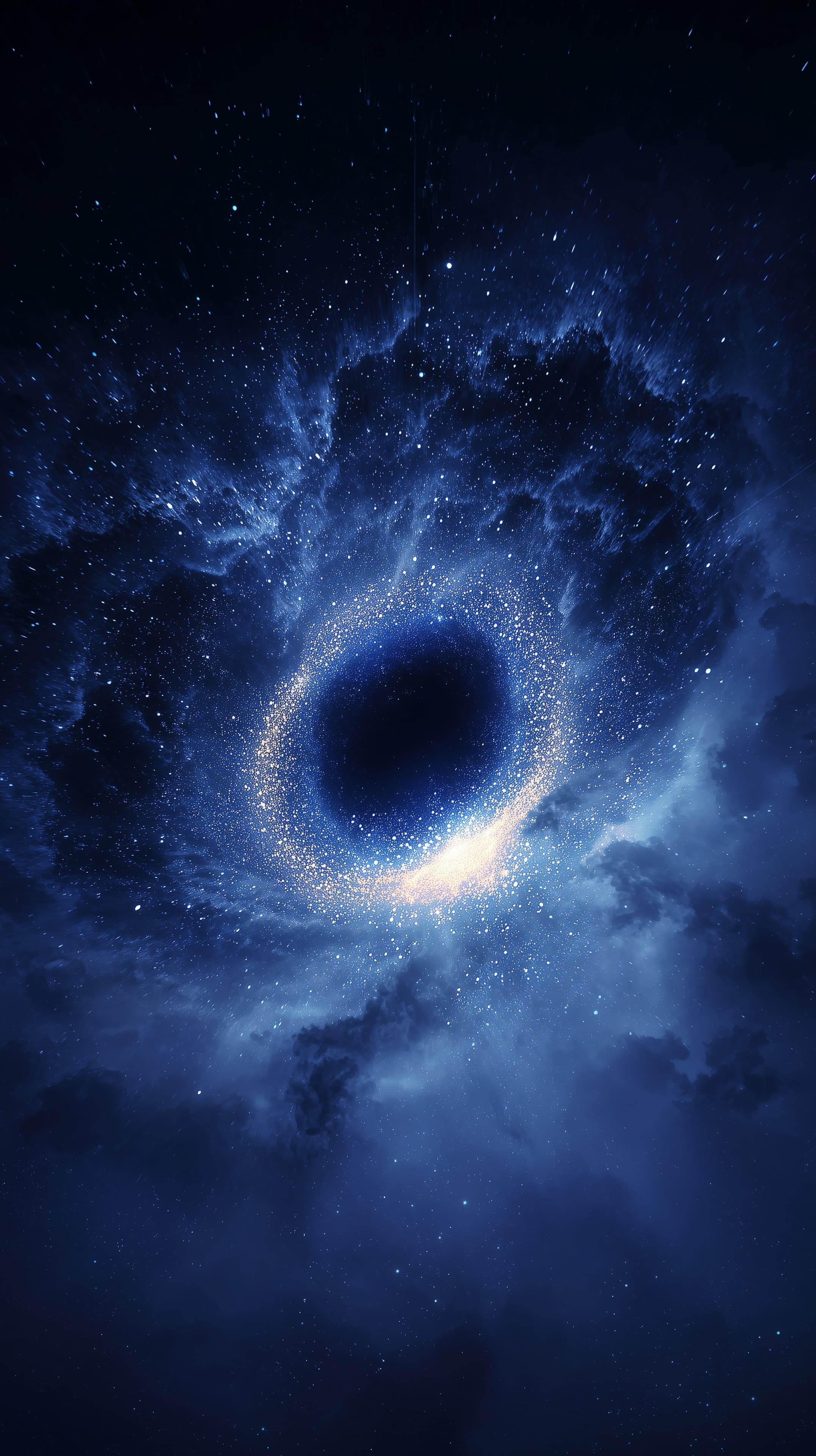 Blue Cosmic Vortex: Deep Space Black Hole Wallpaper - High Resolution astral-scene Wallpaper for Mobile and Desktop
