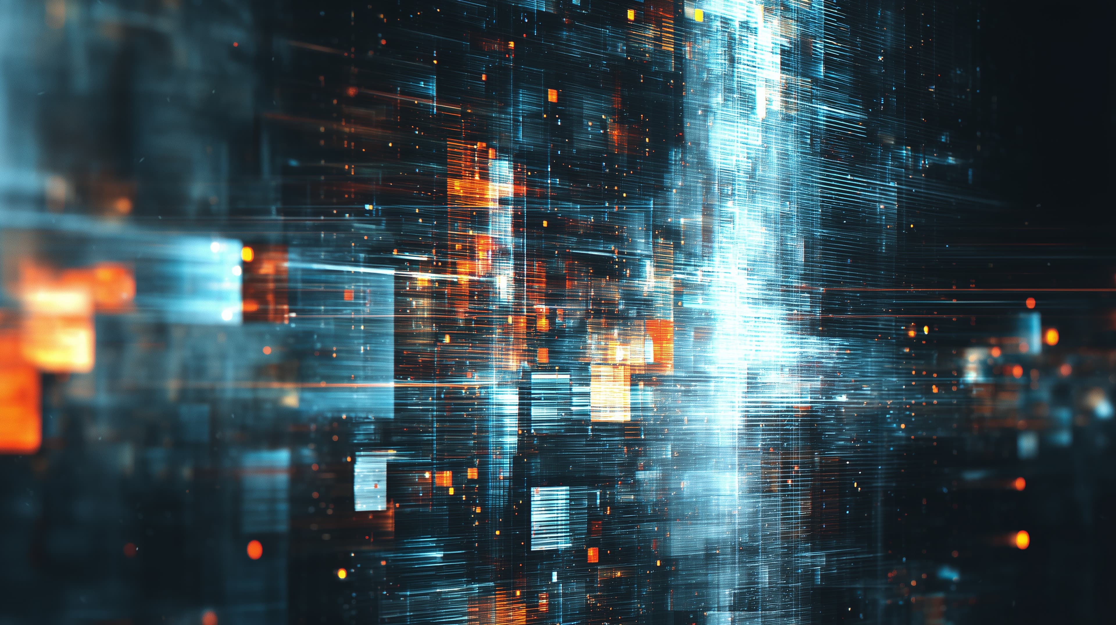 Futuristic Neon Grid: Abstract Digital Lightscape Wallpaper - High Resolution abstract Wallpaper for Mobile and Desktop