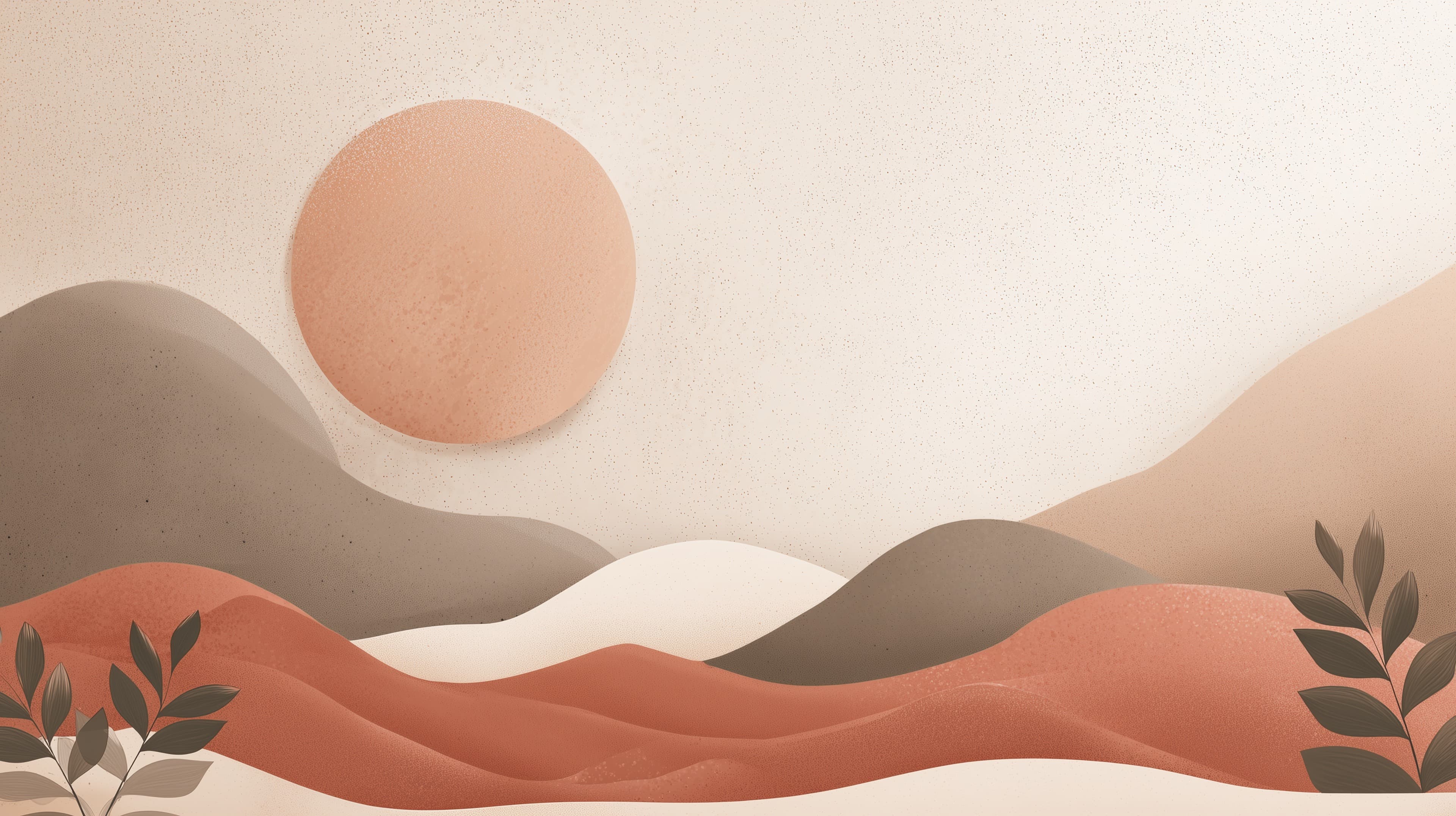 Soft Sunset Desert Hills — Abstract Landscape Wallpaper - High Resolution abstract Wallpaper for Mobile and Desktop