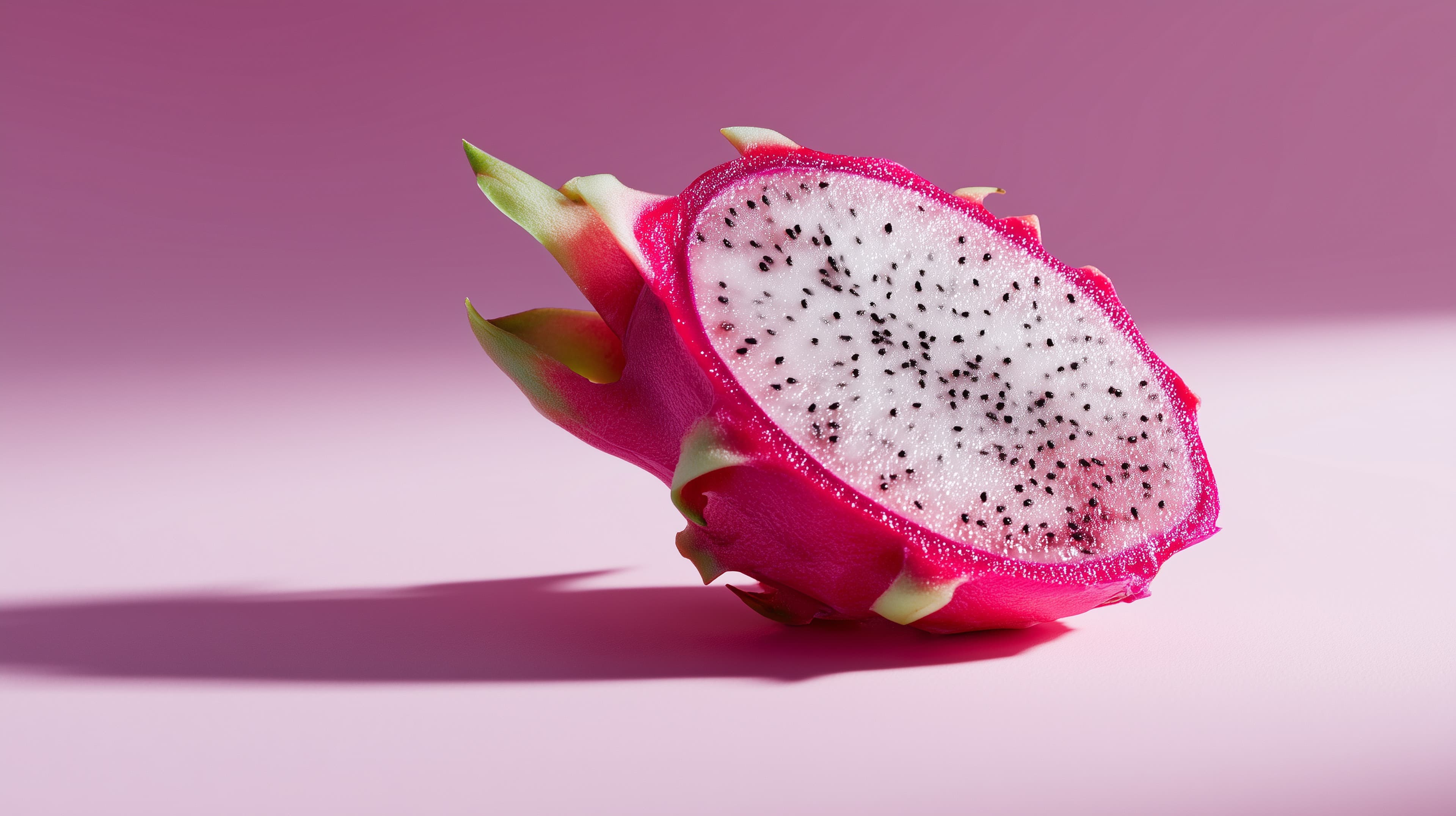 Vibrant Dragon Fruit Cross-Section in Pink Sunset Wallpaper - High Resolution dragon-fruit Wallpaper for Mobile and Desktop