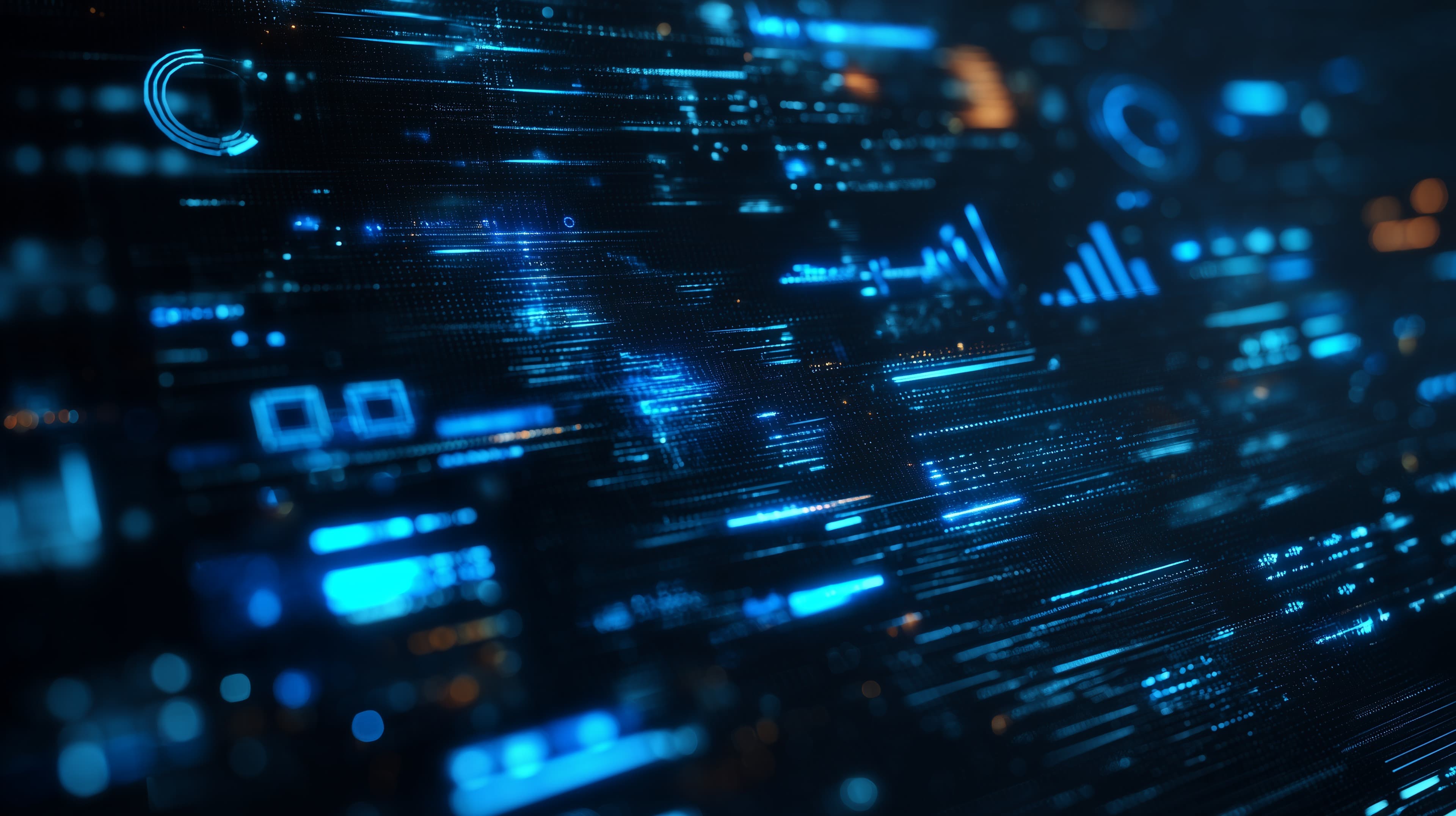 Blue Digital Data Stream Abstract Futuristic Wallpaper - High Resolution abstract Wallpaper for Mobile and Desktop