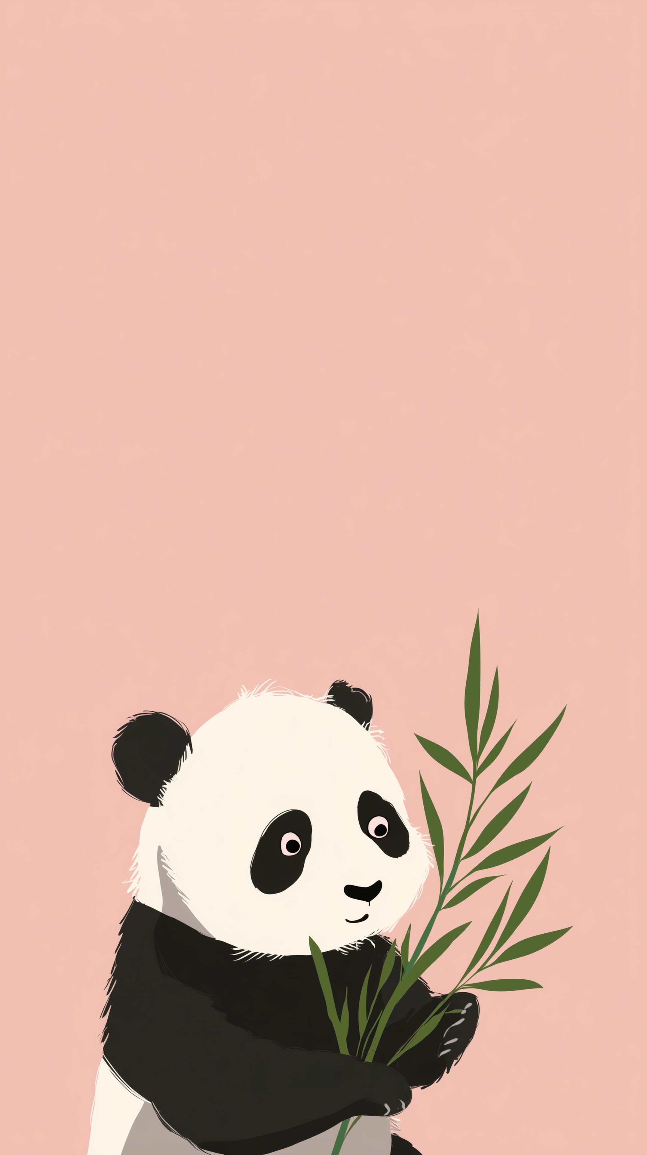 Pastel Panda with Bamboo Wallpaper - Cute Animal Art - High Resolution animal-wallpaper Wallpaper for Mobile and Desktop
