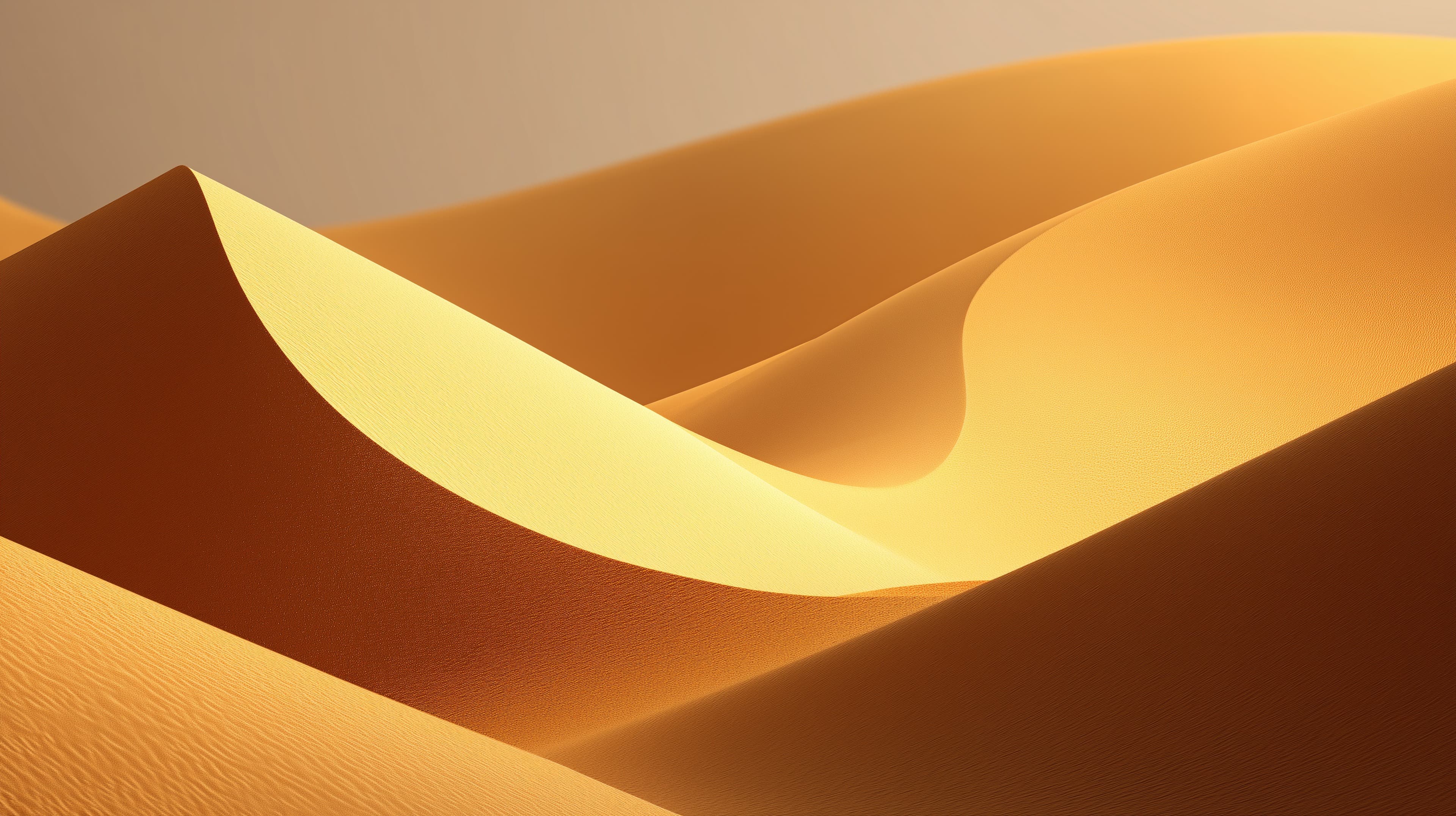 Golden Desert Dunes at Sunset - Warm Sand Art Wallpaper - High Resolution desert Wallpaper for Mobile and Desktop