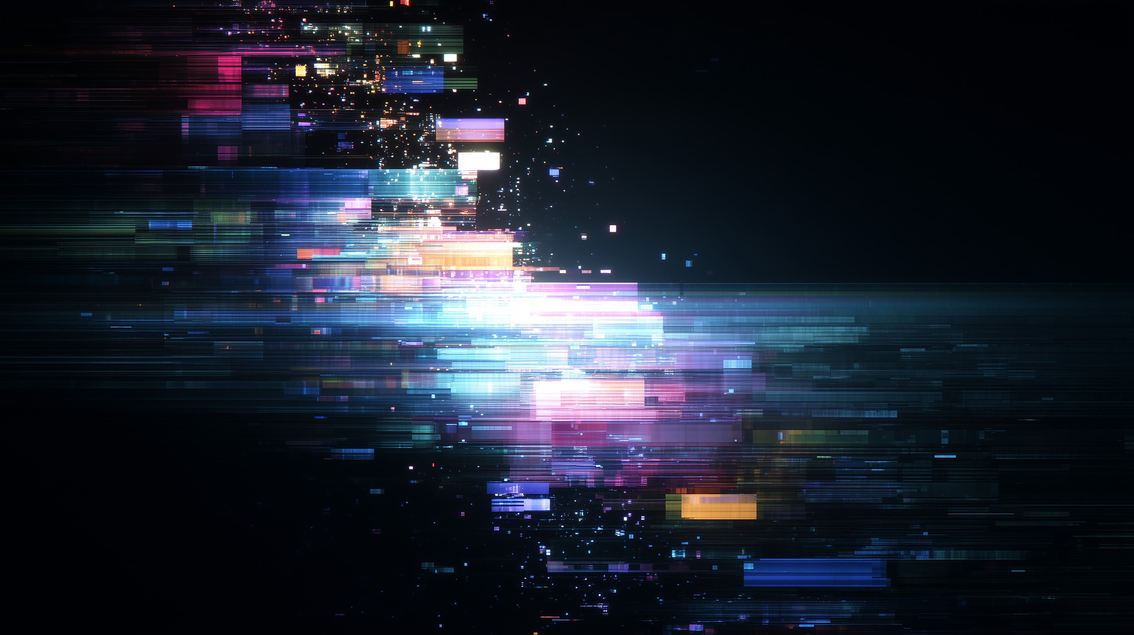 Vibrant Neon Data Stream – Abstract Digital Wallpaper - High Resolution abstract Wallpaper for Mobile and Desktop