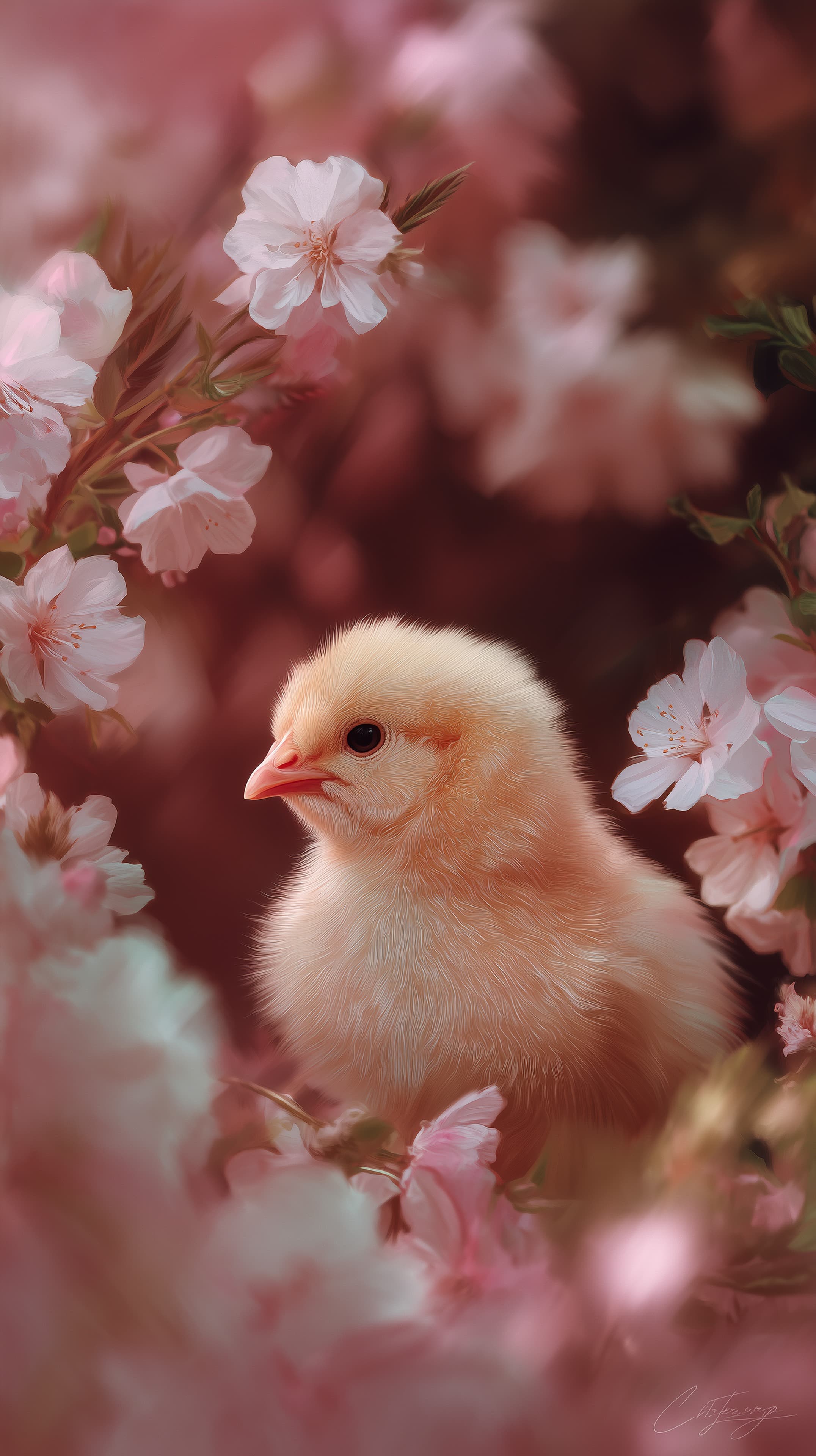 Dreamy Pink Blossom Chick in Soft Spring Garden Wallpaper - High Resolution blossoms Wallpaper for Mobile and Desktop