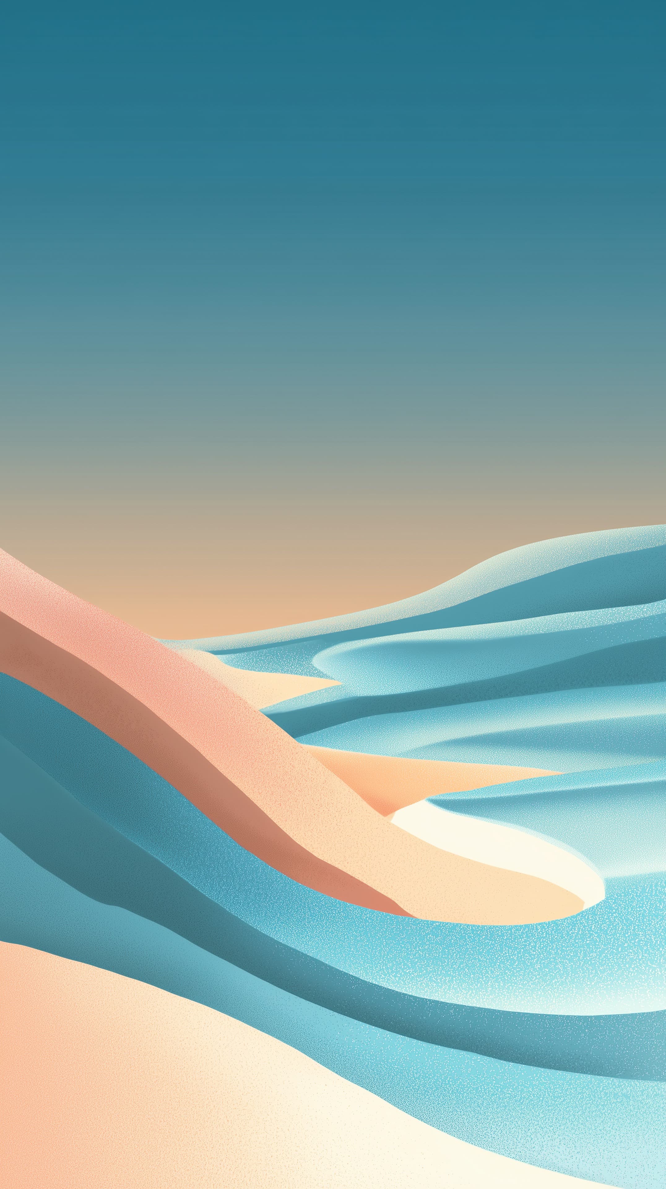 Dreamy Desert Dunes in Cool Pastel Gradients Wallpaper - High Resolution abstract Wallpaper for Mobile and Desktop