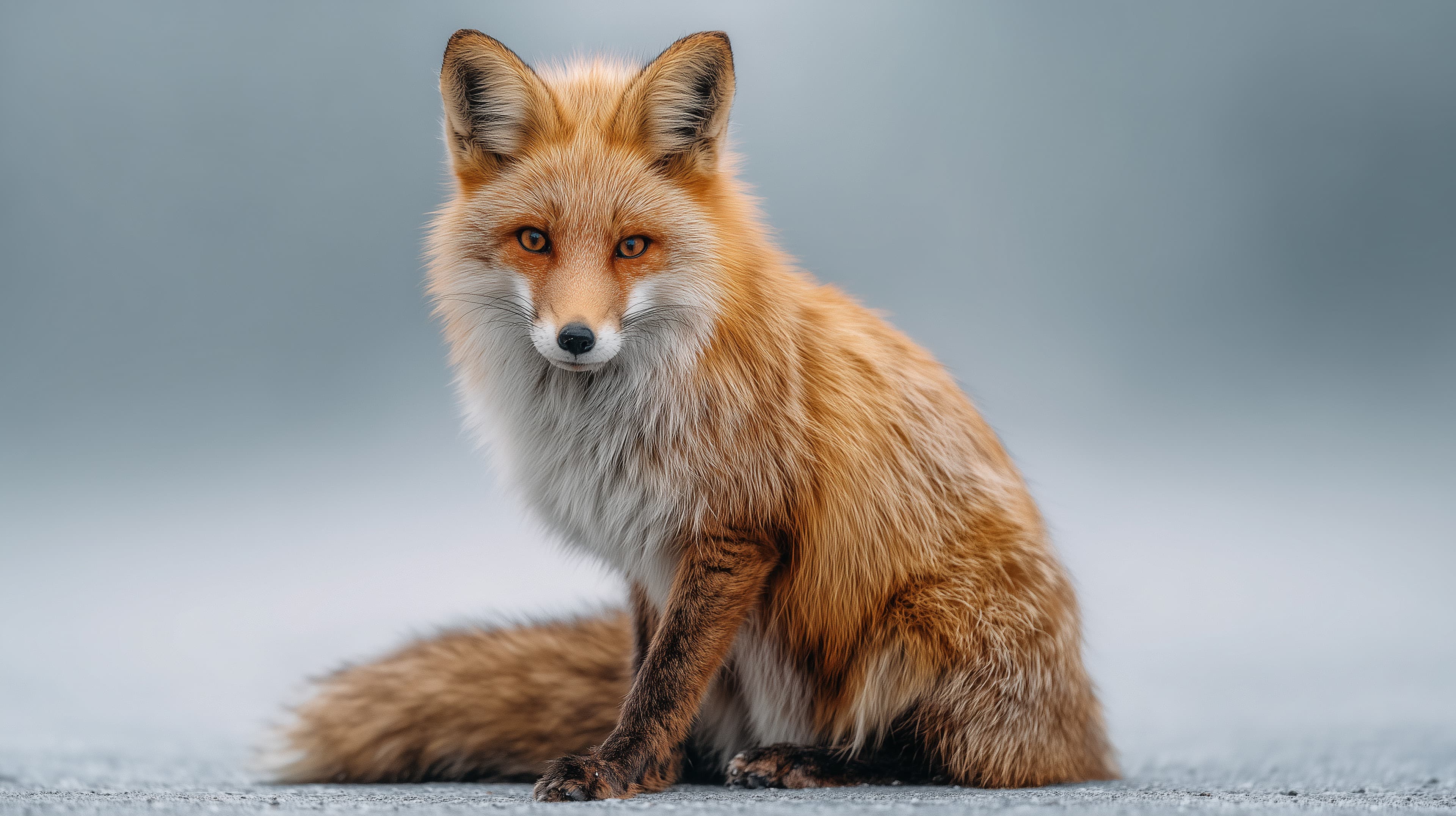 Winter Fox Portrait: Cozy Fur in Snowy Calm Landscape Wallpaper - High Resolution fox Wallpaper for Mobile and Desktop