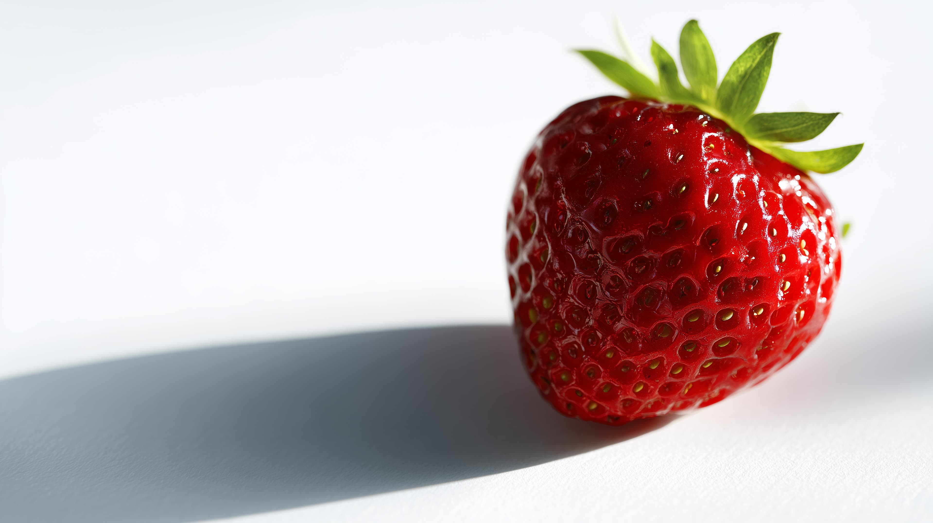 Vibrant Strawberry Macro Wallpaper - Glossy Red Fruit Close-Up - High Resolution strawberry Wallpaper for Mobile and Desktop