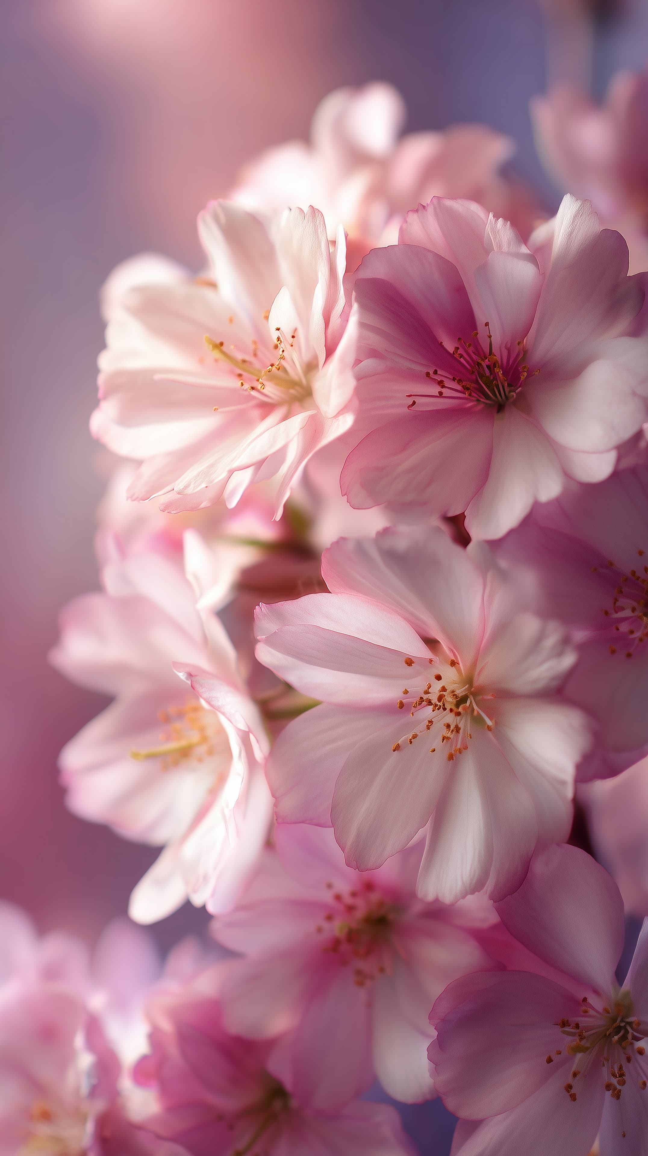 Soft Pink Cherry Blossom Wallpaper - Dreamy Floral Close-Up - High Resolution bokeh-background Wallpaper for Mobile and Desktop
