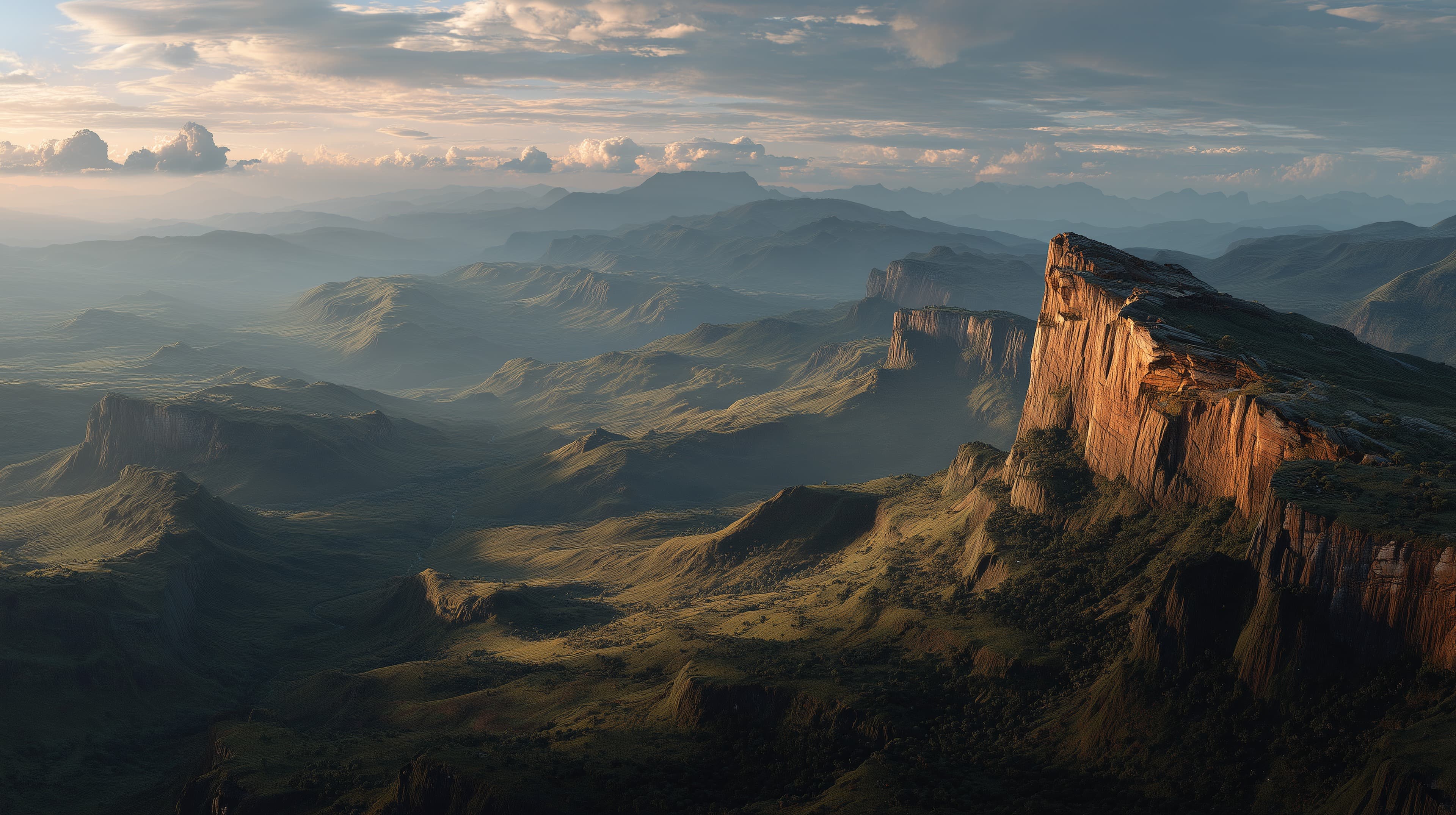 Golden Hour Canyon Cliff Landscape with Dramatic Rock Formations - High Resolution canyon Wallpaper for Mobile and Desktop