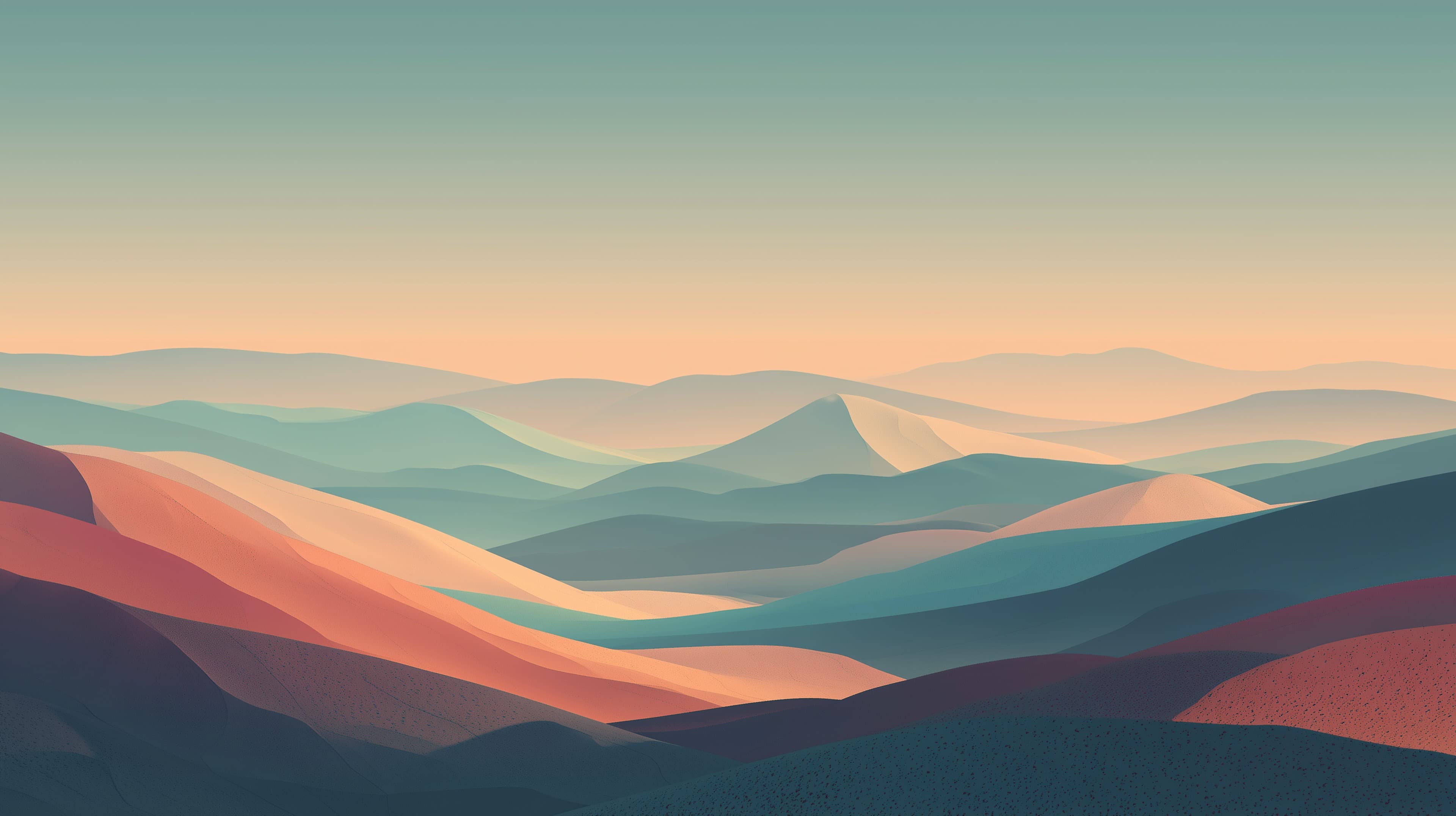 Dreamy Abstract Desert Horizon - Colorful Mountain Landscape Wallpaper - High Resolution abstract Wallpaper for Mobile and Desktop