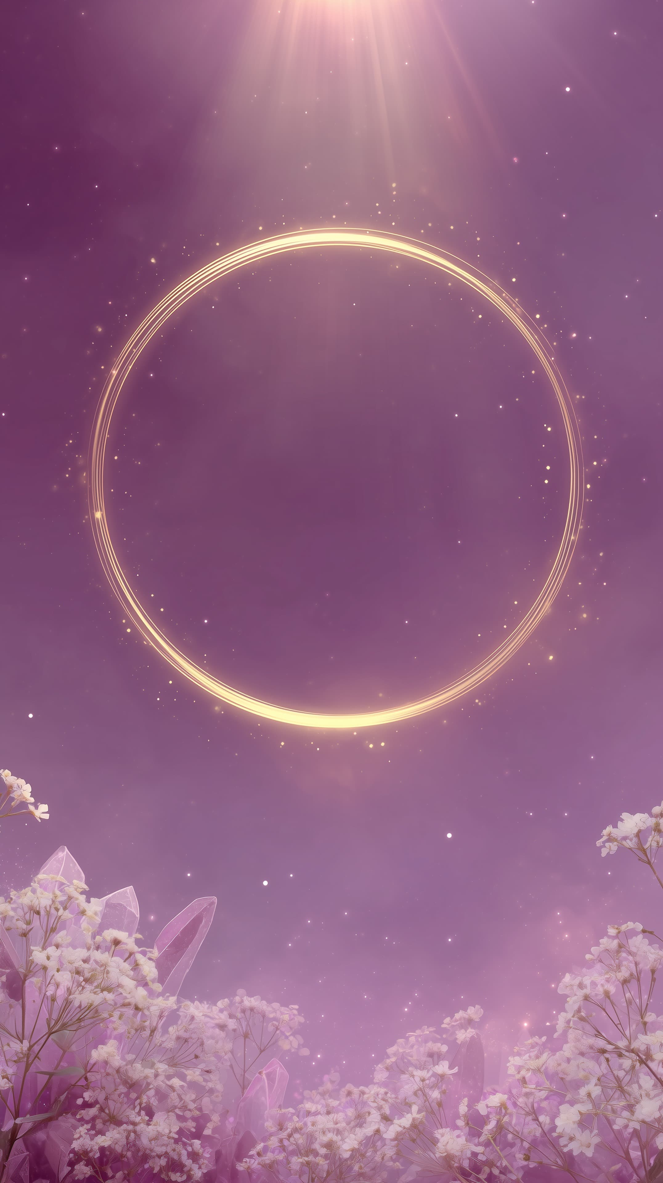 Mystical Purple Sky with Golden Ring Portal Wallpaper - High Resolution dreamy-background Wallpaper for Mobile and Desktop