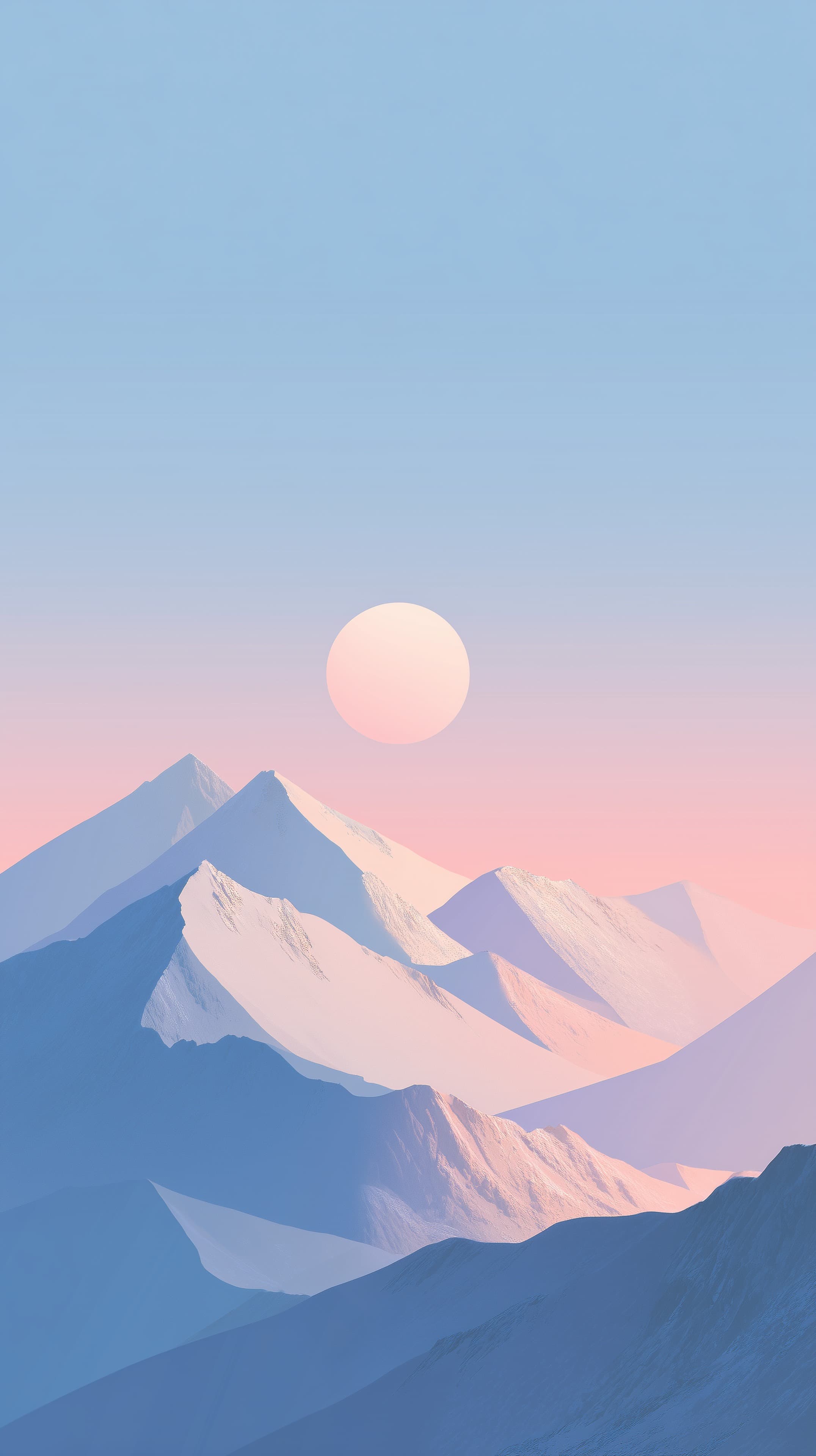 Pastel Mountain Sunrise Wallpaper with Snow-Capped Peaks - High Resolution alpine Wallpaper for Mobile and Desktop