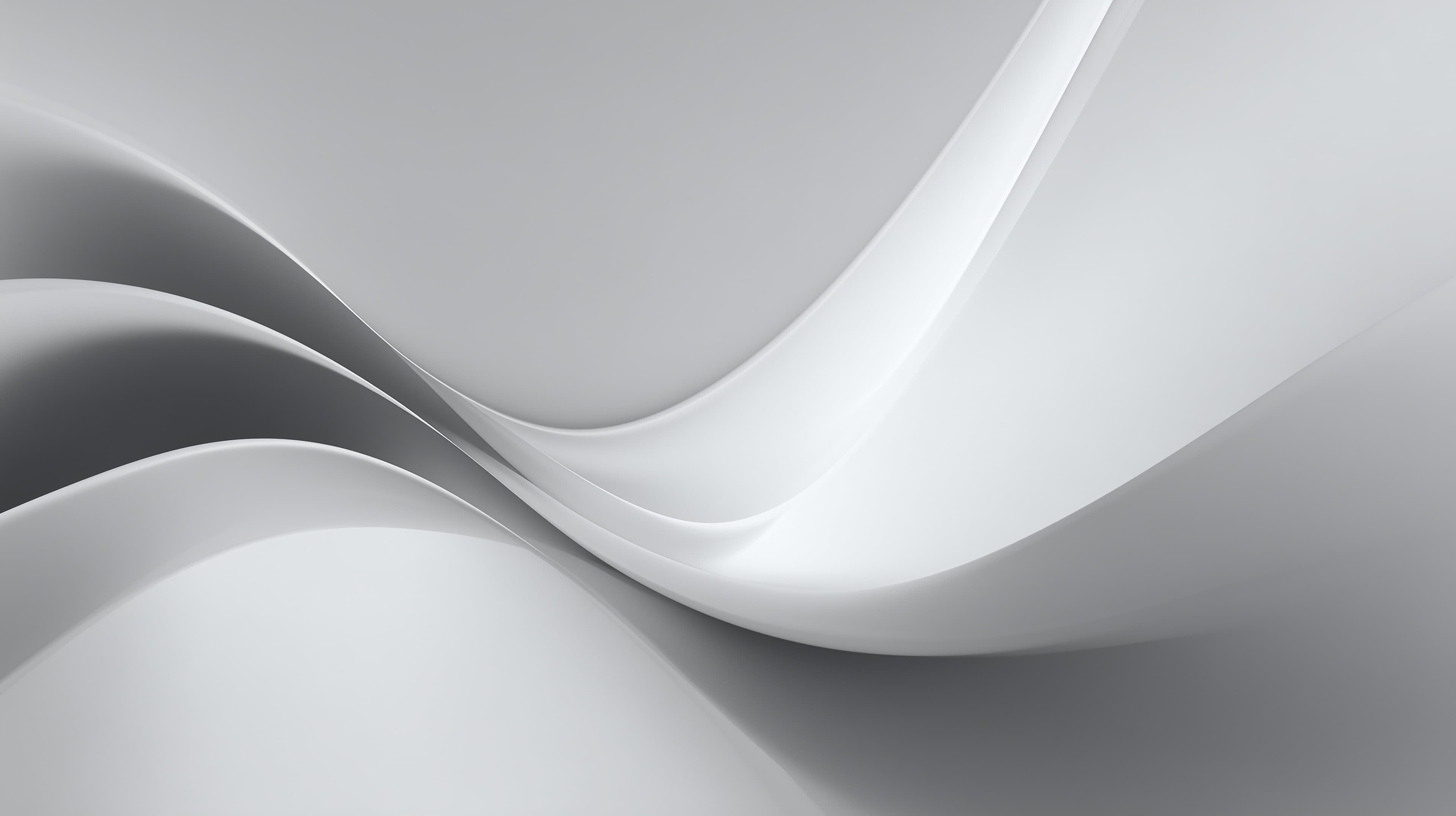 Soft Gray Abstract Wave Artwork with Smooth White Curves - High Resolution abstract-art Wallpaper for Mobile and Desktop