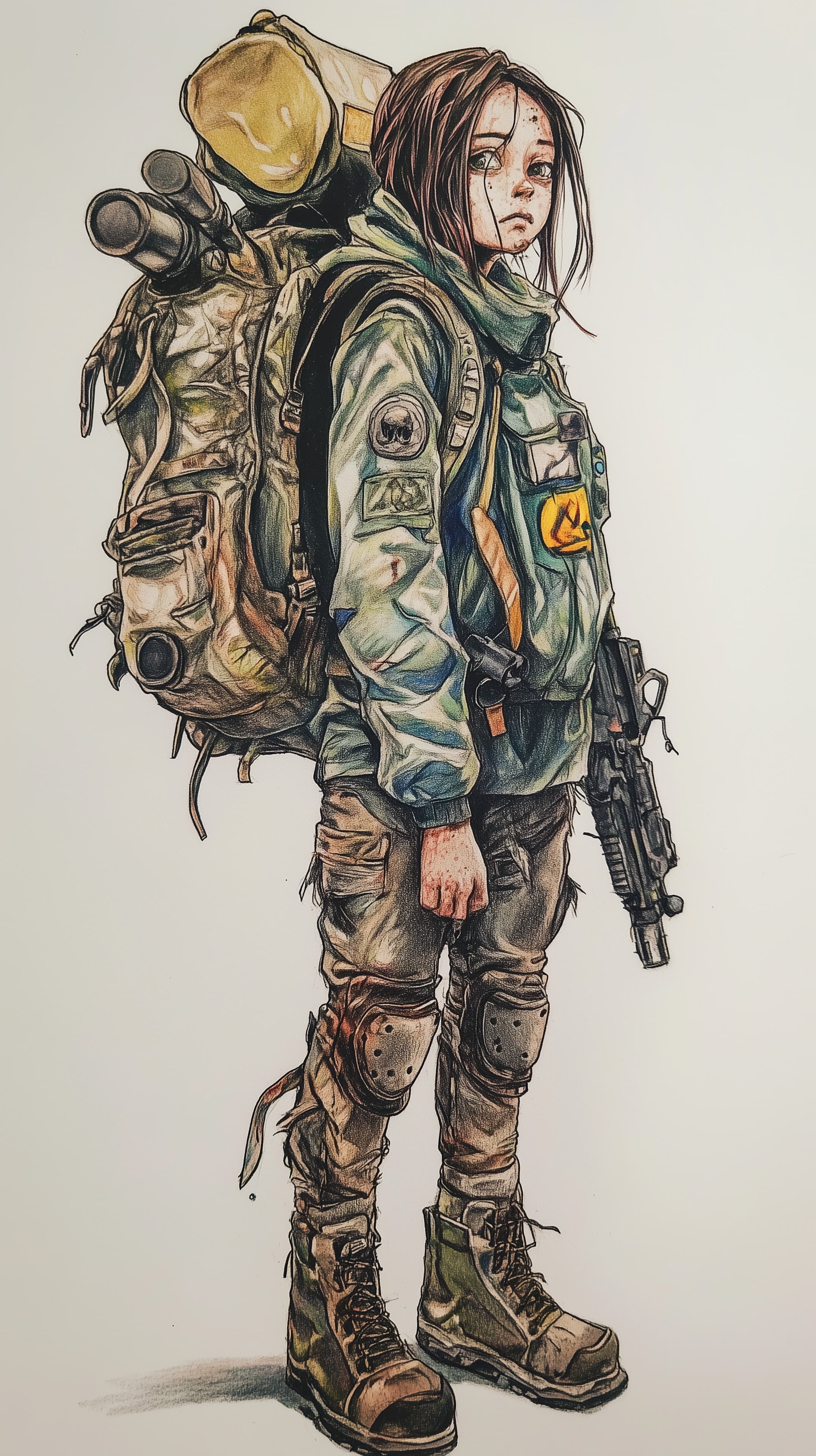 Post-apocalyptic female survivor in tactical gear wallpaper - High Resolution backpack Wallpaper for Mobile and Desktop