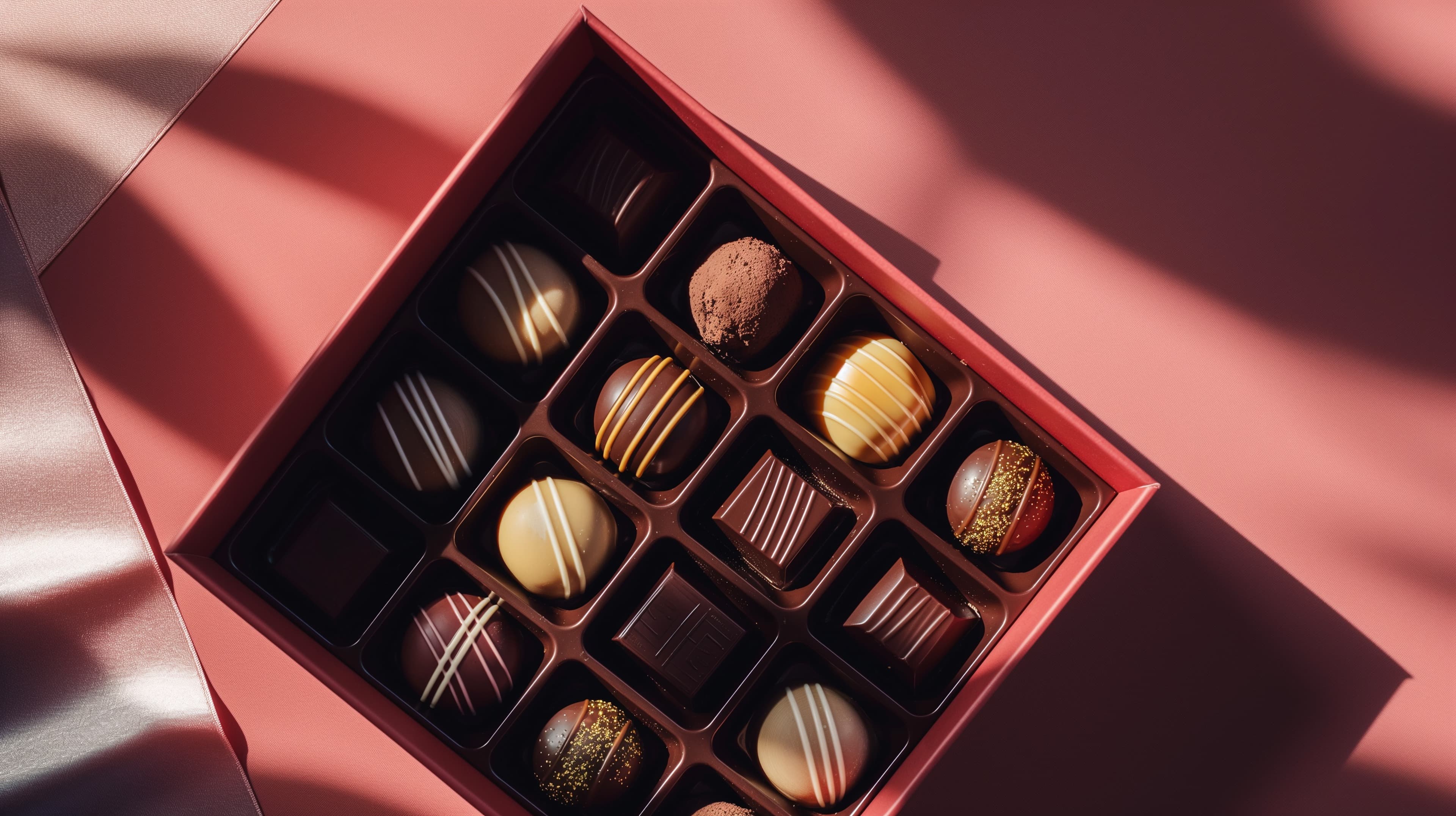Pastel Chocolate Box: Elegant Assorted Treats Wallpaper - High Resolution assorted-chocolates Wallpaper for Mobile and Desktop