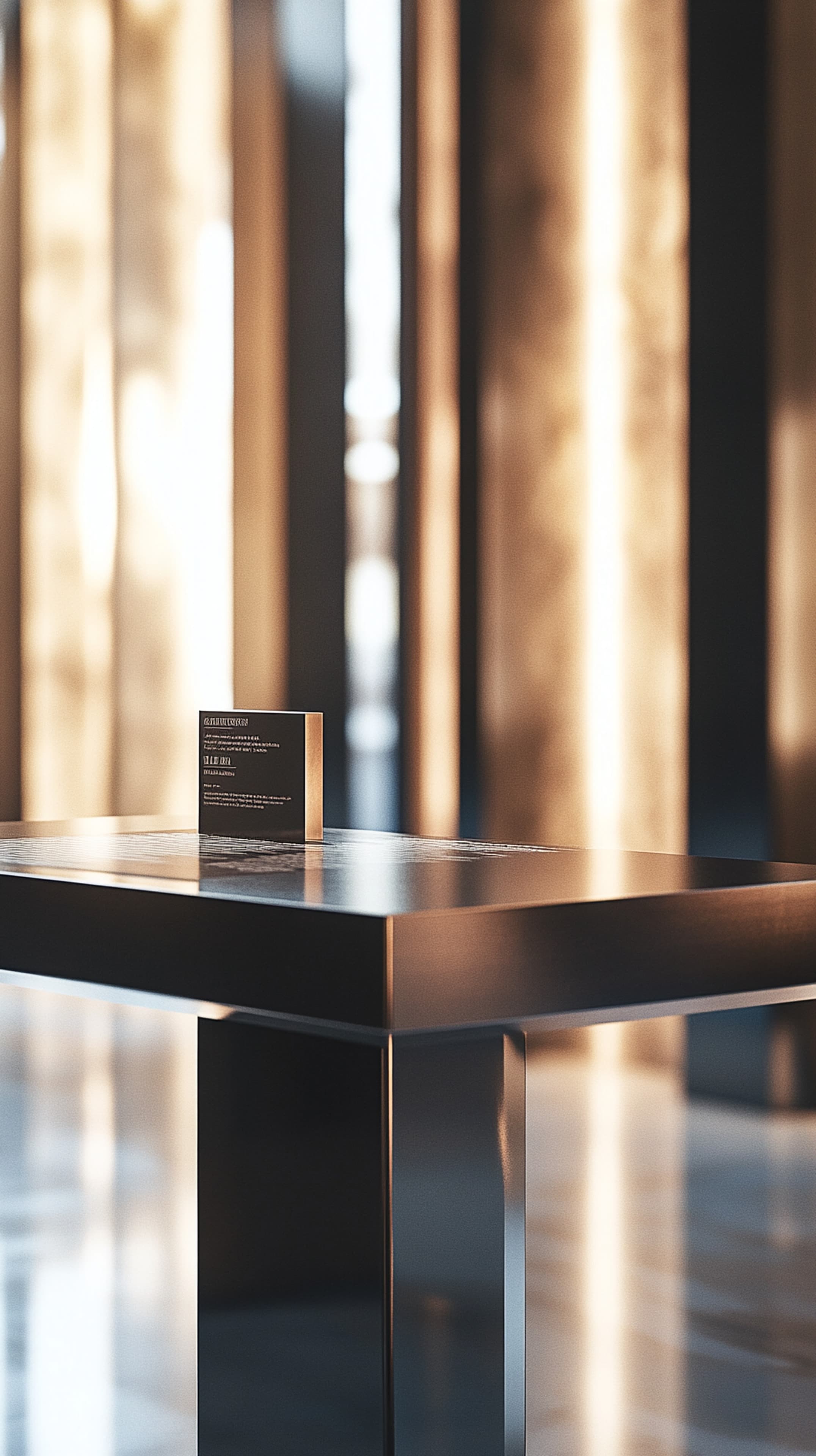 Minimalist metallic table in warm modern interior wallpaper - High Resolution metallic-table Wallpaper for Mobile and Desktop