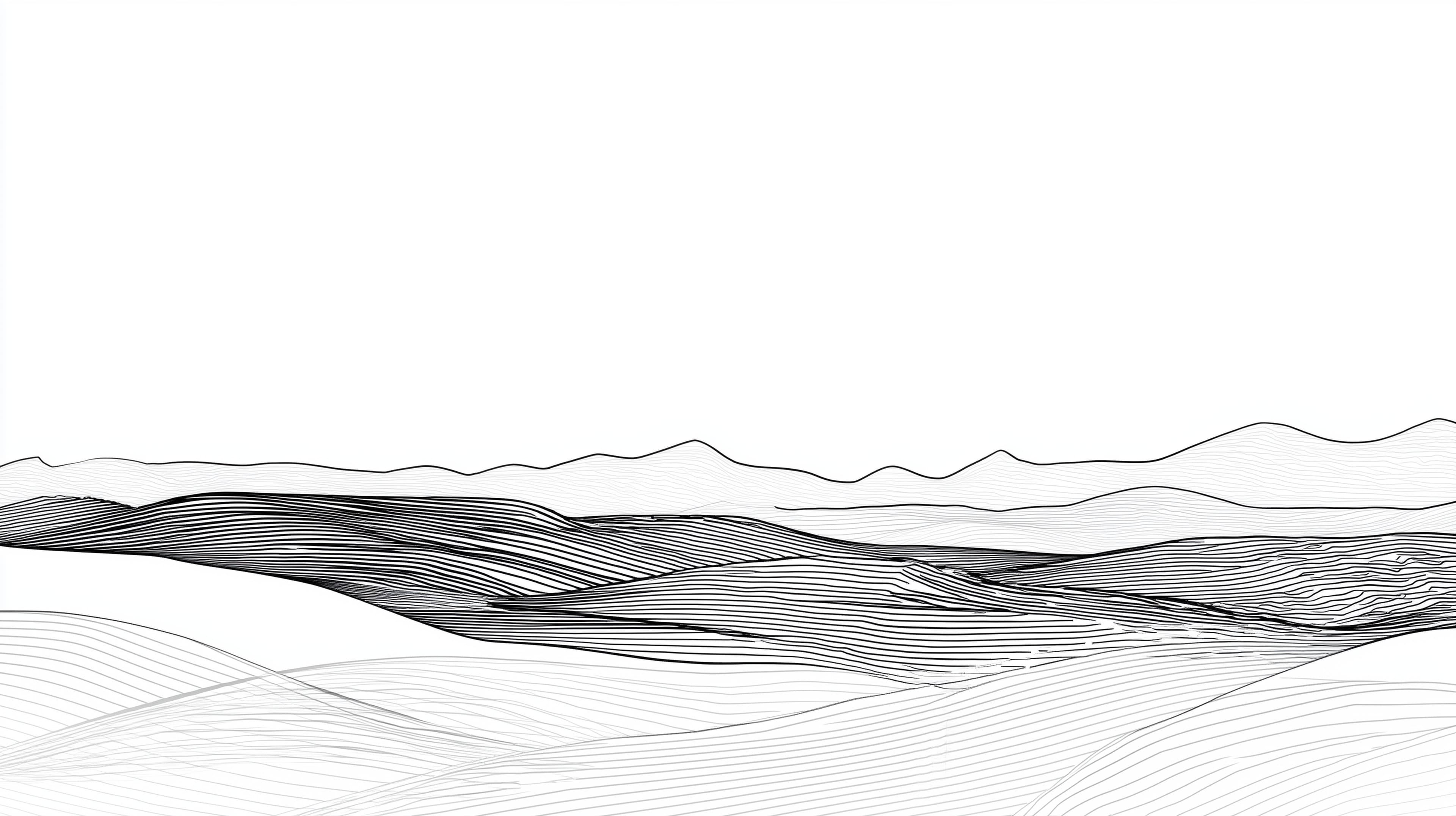 Monochrome Waveform Abstract Wallpaper with Elegant Line Art - High Resolution abstract Wallpaper for Mobile and Desktop