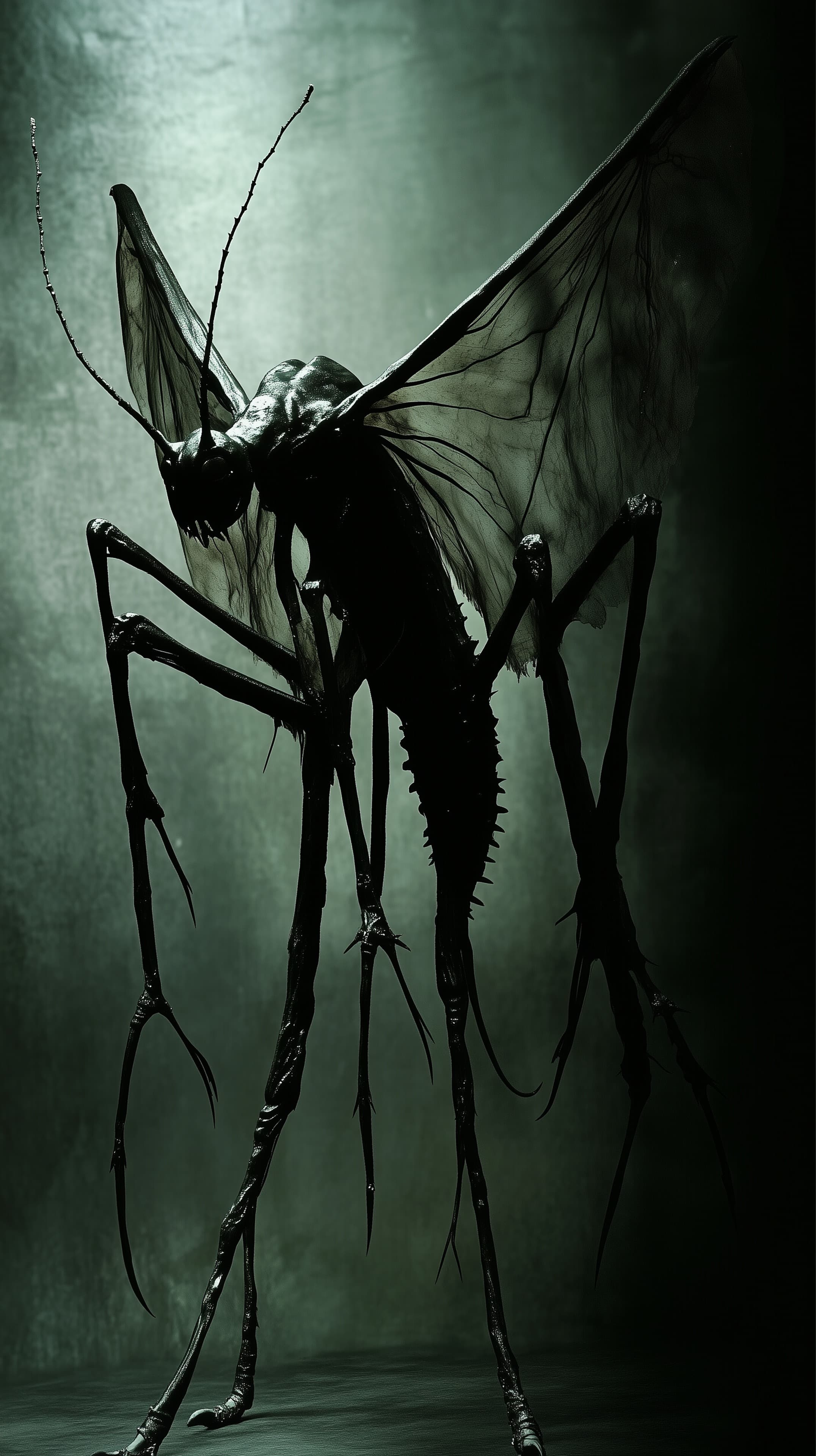 Sinister Insect Monster Silhouette Wallpaper for Dark Themed Rooms - High Resolution dark-wallpaper Wallpaper for Mobile and Desktop