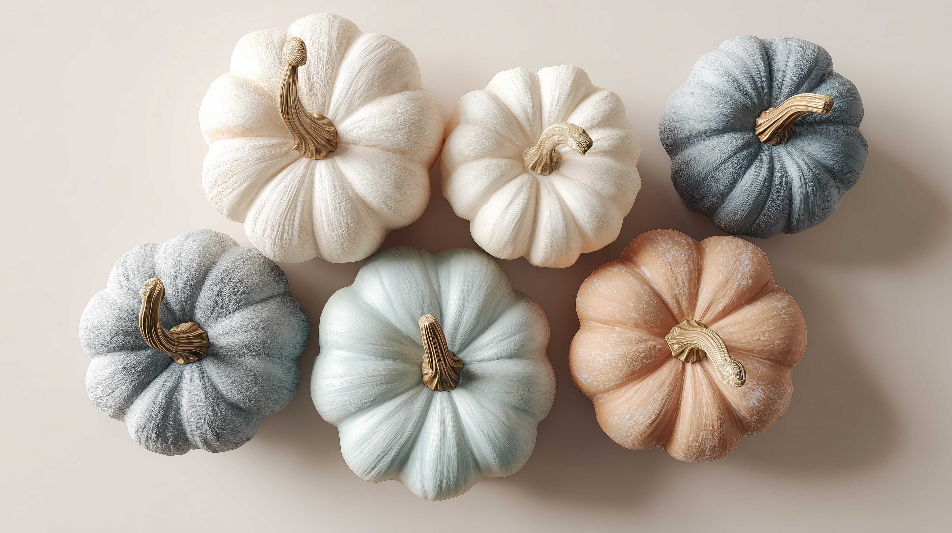 Pastel Pumpkin Still Life Wallpaper - Soft Autumn Decor - High Resolution pastel-pumpkins Wallpaper for Mobile and Desktop