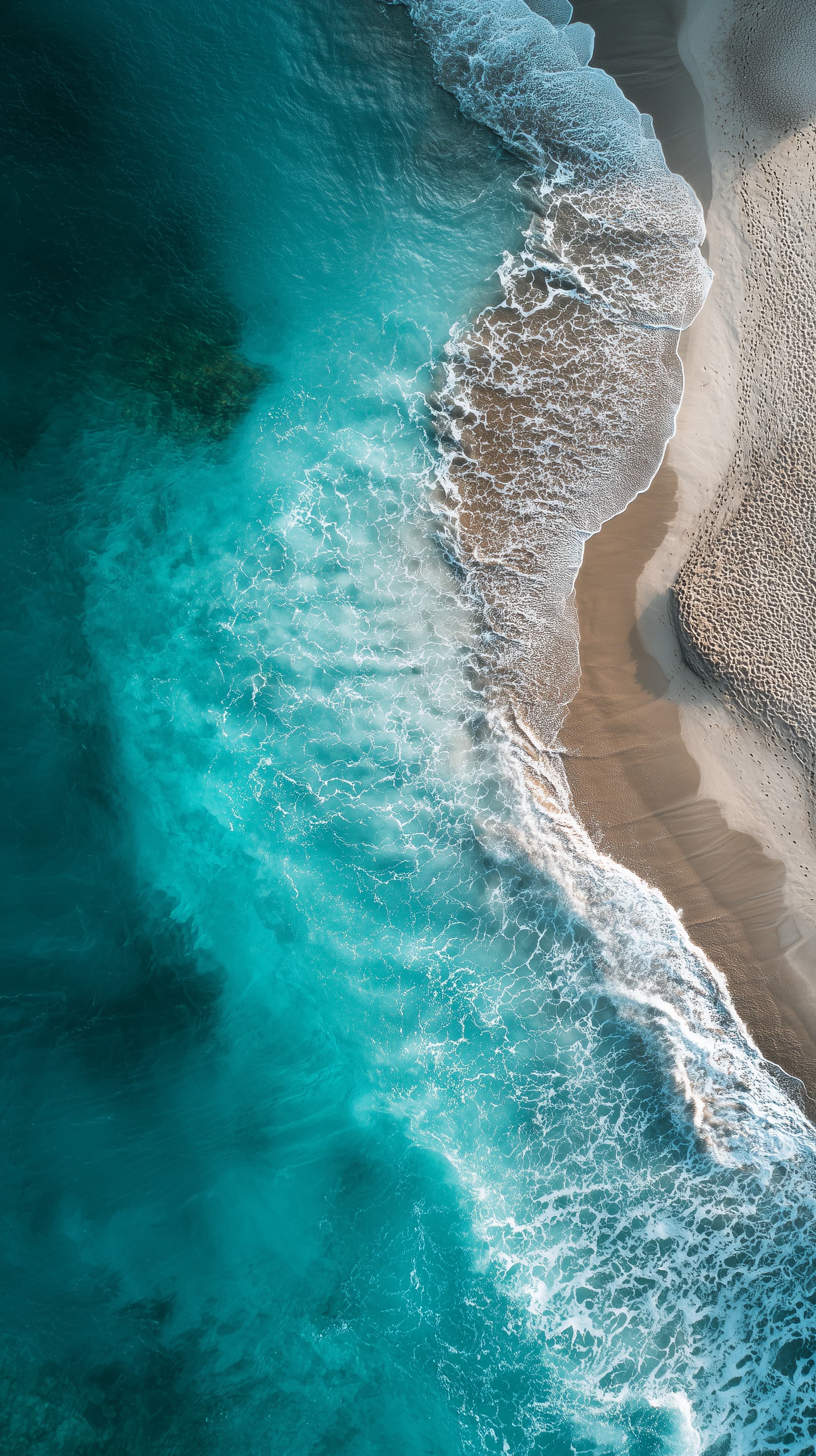Vibrant Turquoise Ocean Coastline - Aerial Beach Wallpaper - High Resolution aerial-view Wallpaper for Mobile and Desktop