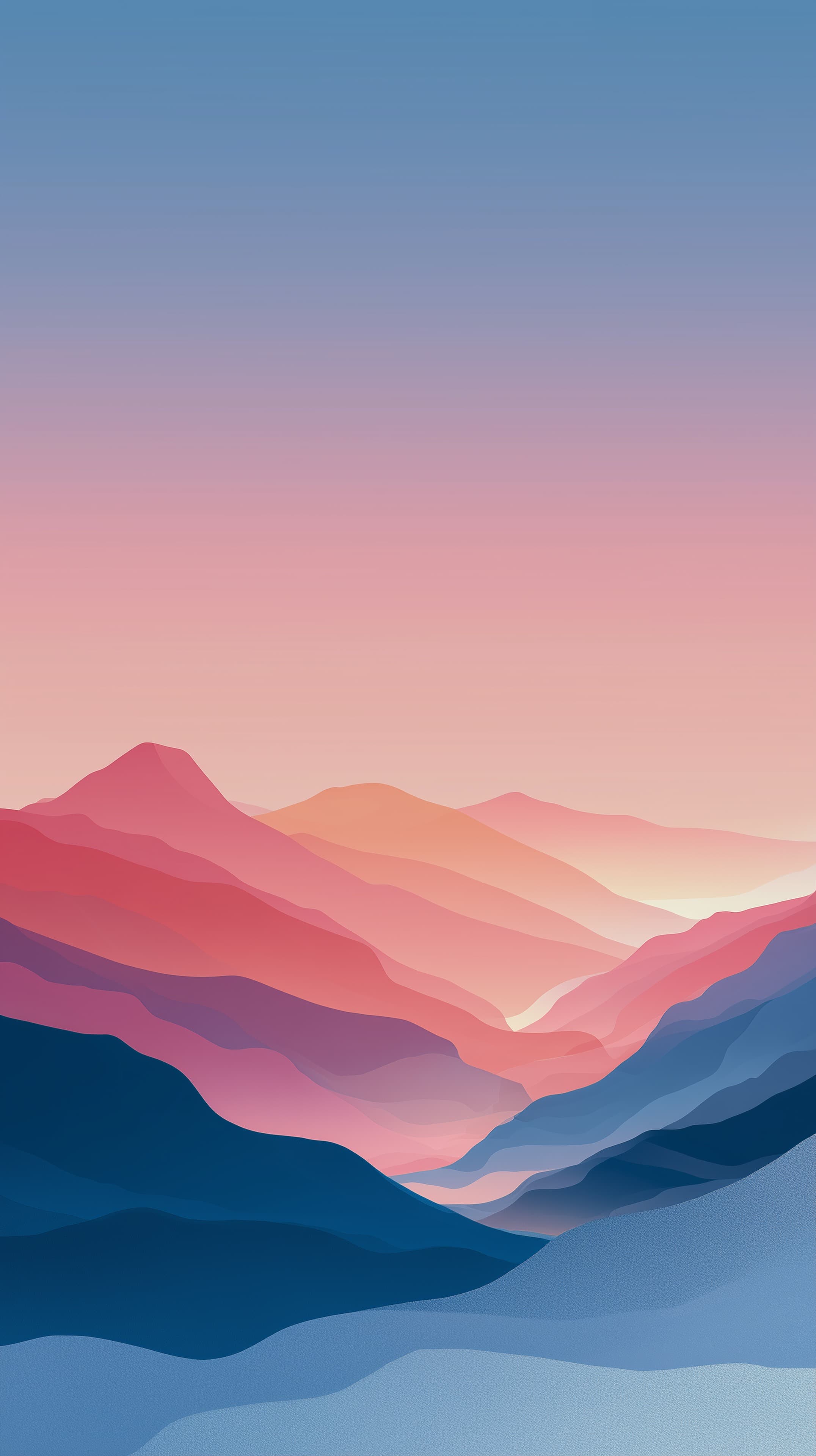 Dreamy Gradient Mountain Landscape Wallpaper for Desktop and Mobile - High Resolution abstract Wallpaper for Mobile and Desktop