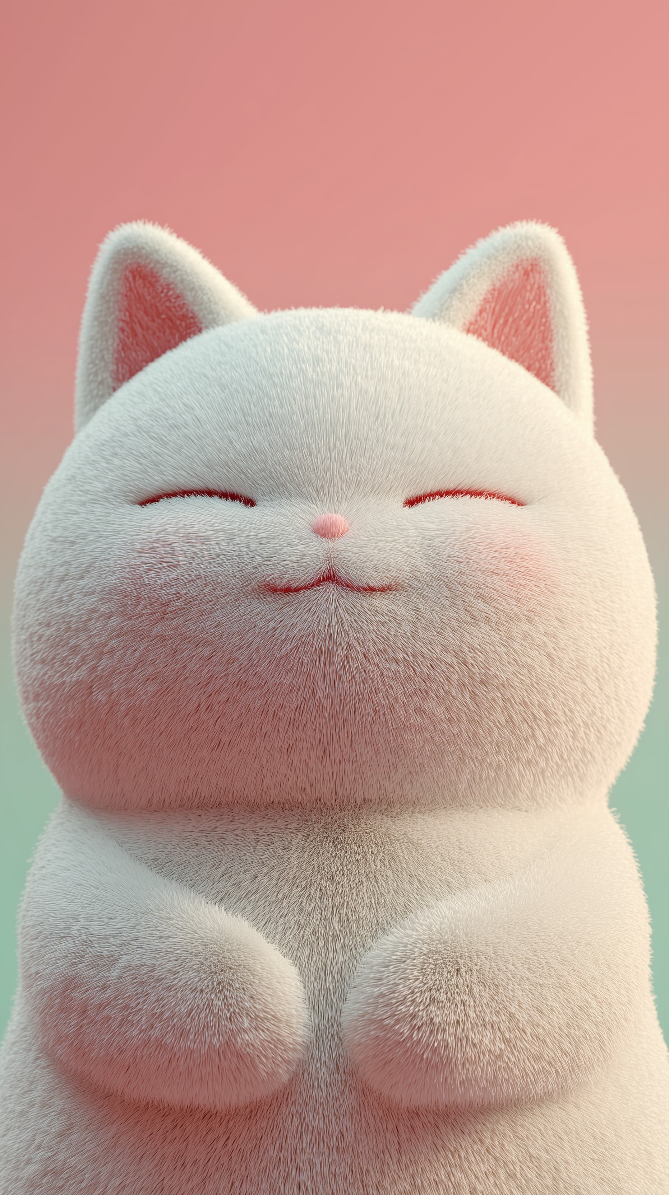 Soft Plush Bunny Wallpaper with Calming Pastel Glow - High Resolution 3d-illustration Wallpaper for Mobile and Desktop