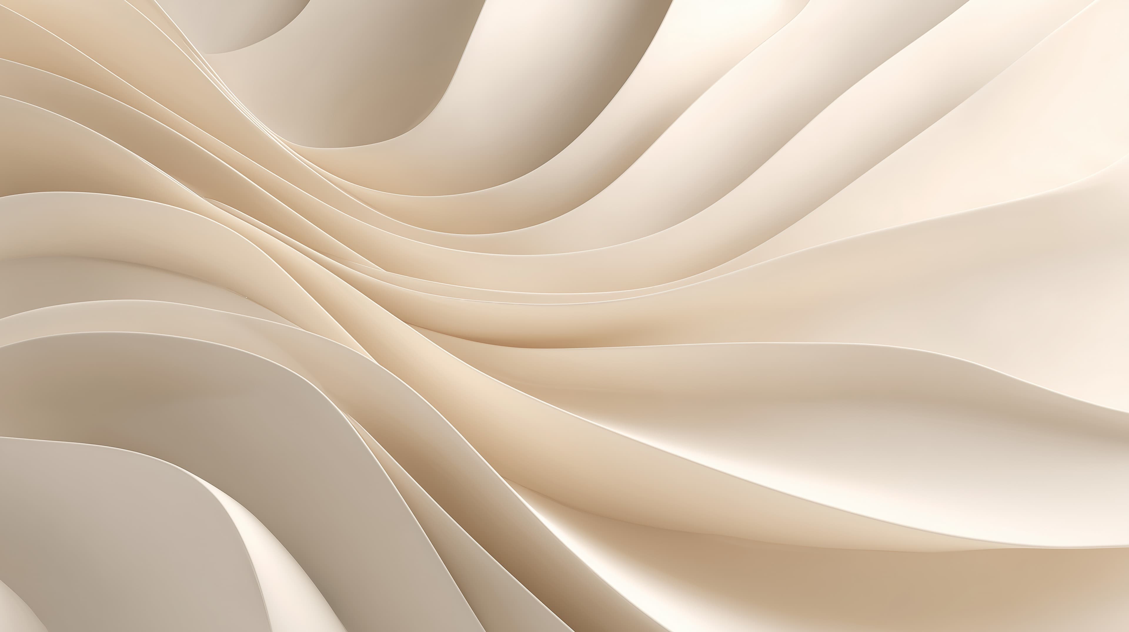 Soft Beige Wave Abstract Wallpaper with Flowing Curves - High Resolution beige Wallpaper for Mobile and Desktop