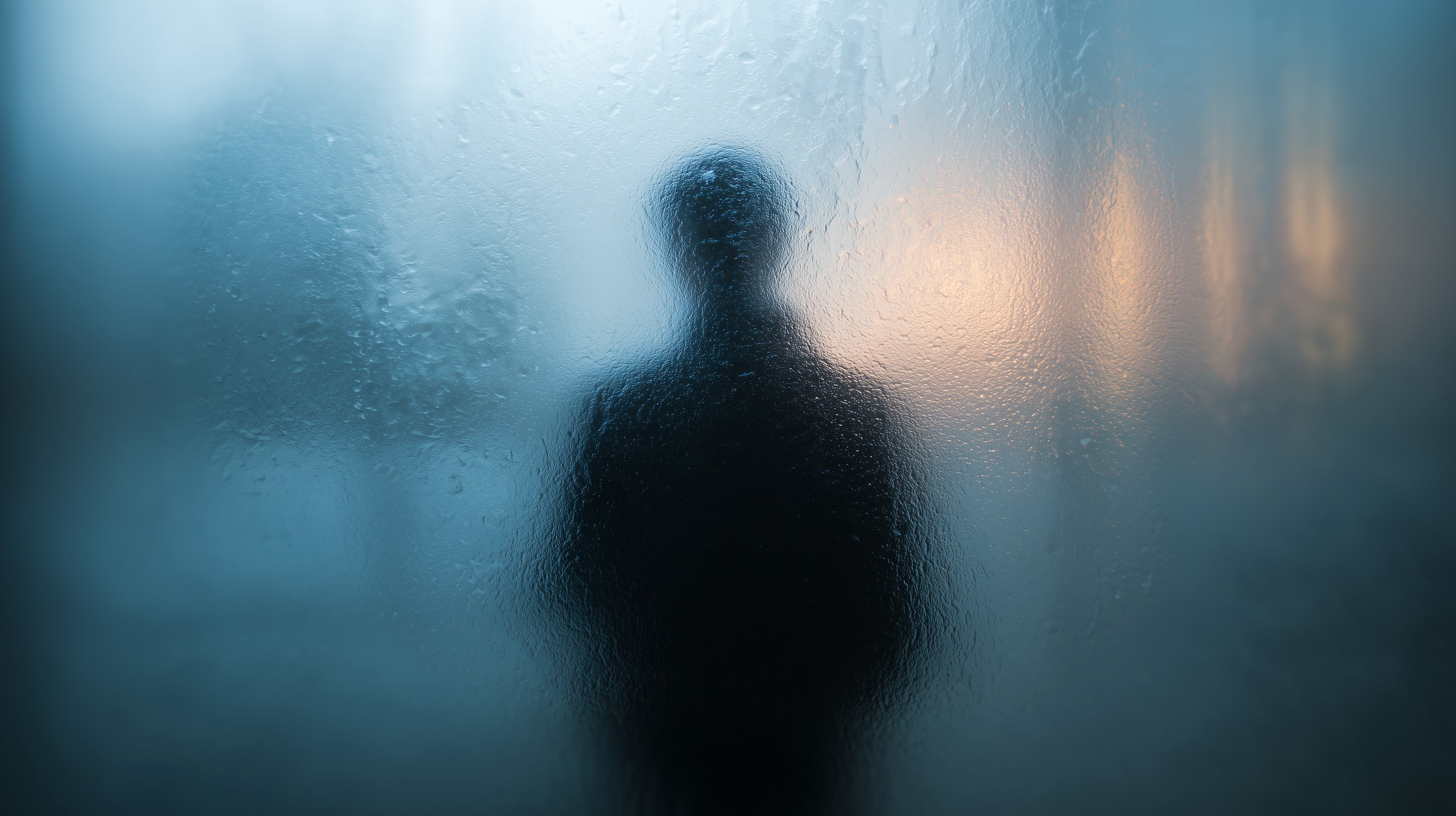 Mysterious Silhouette Behind Frosted Glass Wallpaper - High Resolution silhouette Wallpaper for Mobile and Desktop