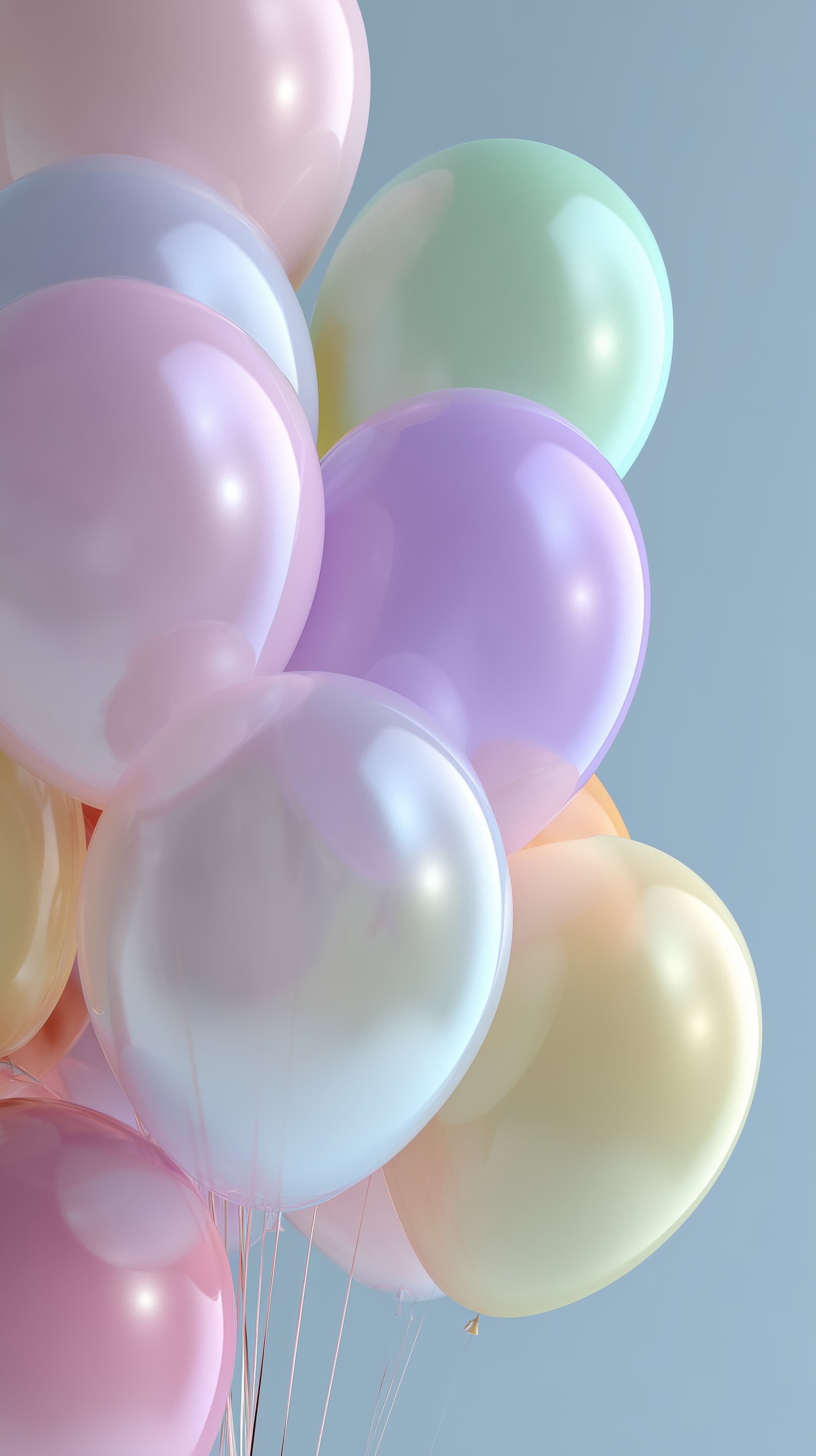 Pastel Balloon Bouquet Wallpaper in Soft Dreamy Colors - High Resolution abstract-background Wallpaper for Mobile and Desktop