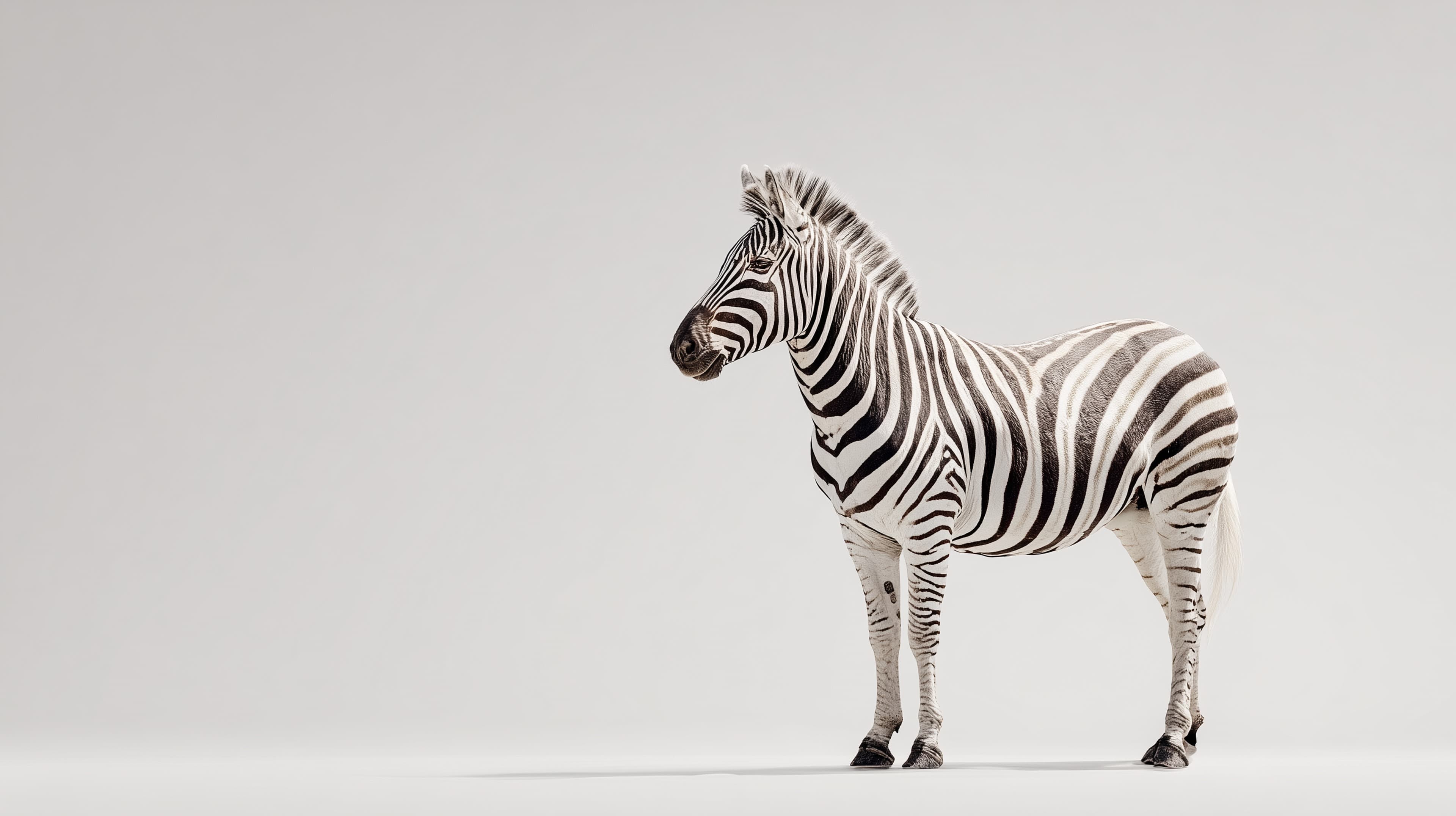 Zebra on a Minimal Gray Backdrop – Photorealistic Wallpaper - High Resolution zebra Wallpaper for Mobile and Desktop