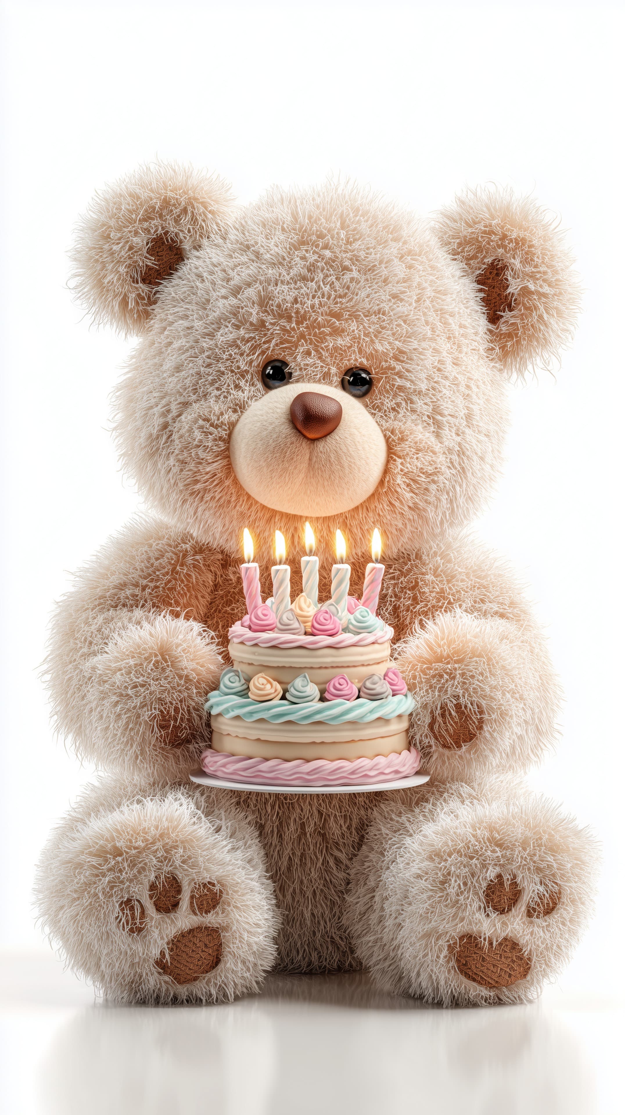Adorable teddy bear with birthday cake wallpaper for kids - High Resolution birthday-cake Wallpaper for Mobile and Desktop