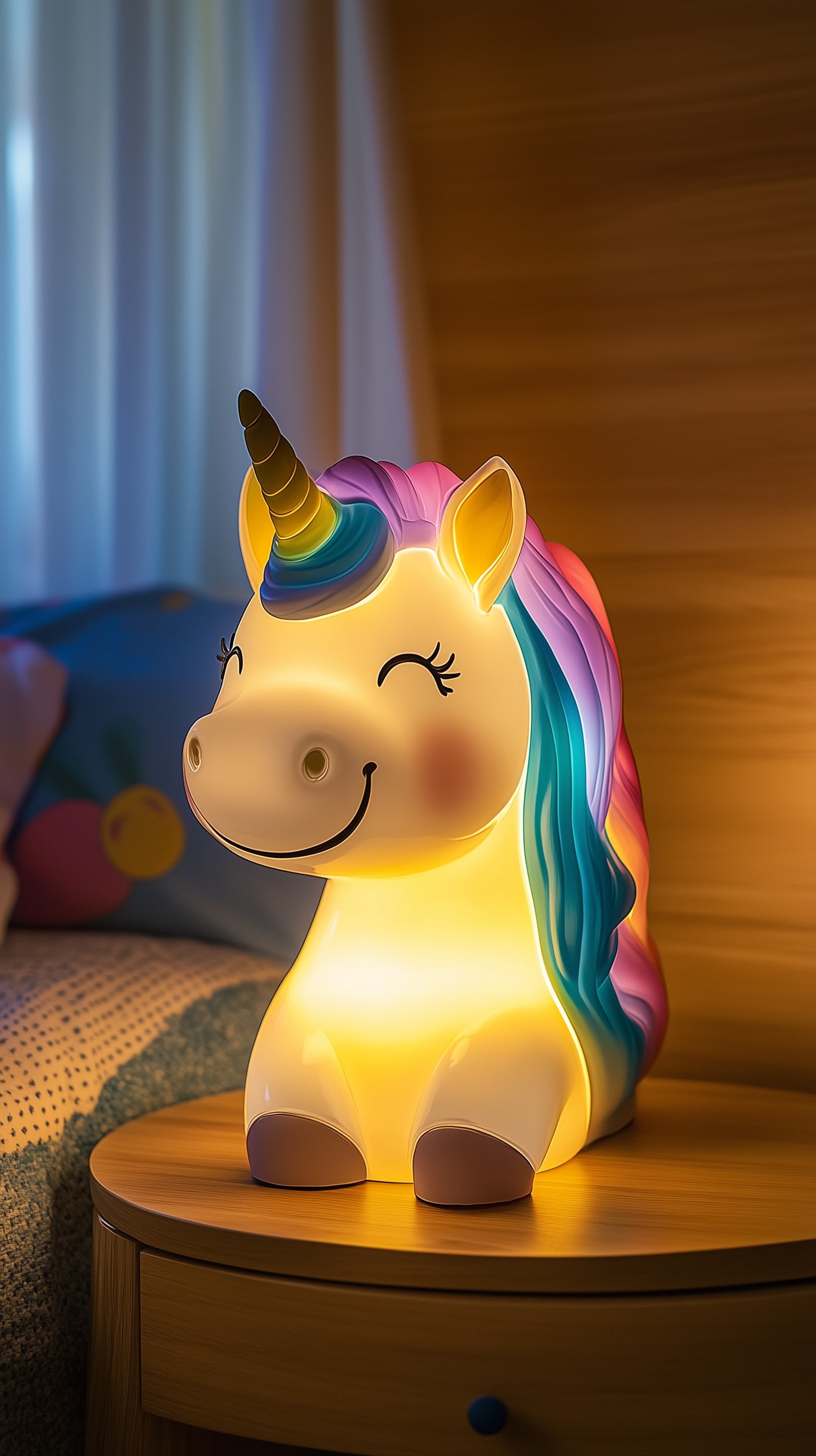 Cute Rainbow Unicorn Night Light Lamp for Kids Room Decor - High Resolution 3d-cartoon-lamp Wallpaper for Mobile and Desktop