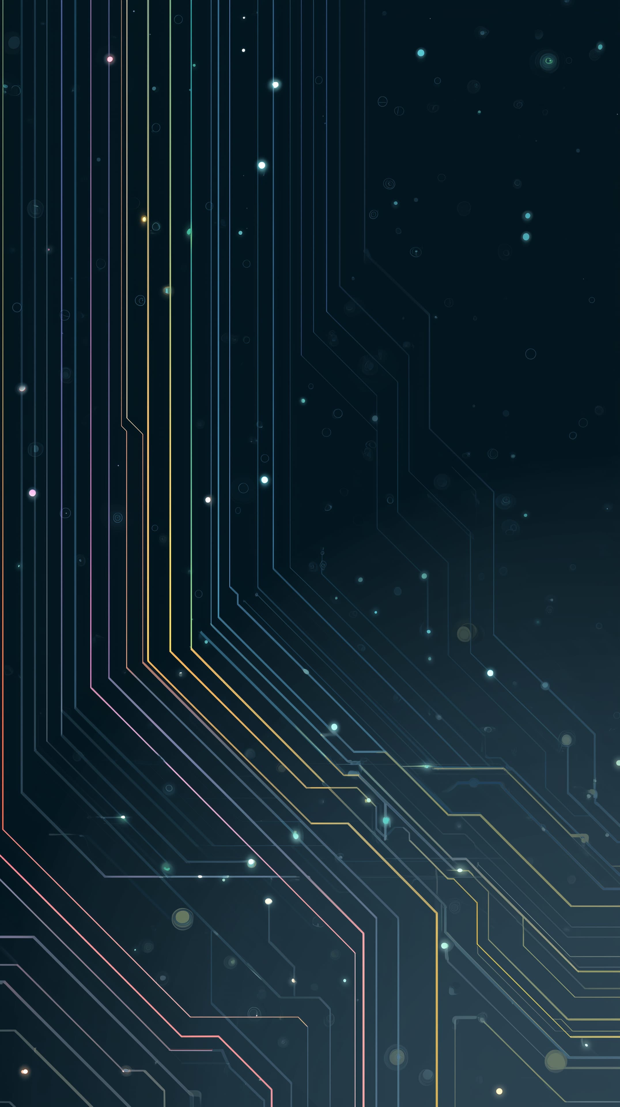 Neon Circuitry Night: Abstract Techno Wallpaper for Modern Screens - High Resolution abstract Wallpaper for Mobile and Desktop