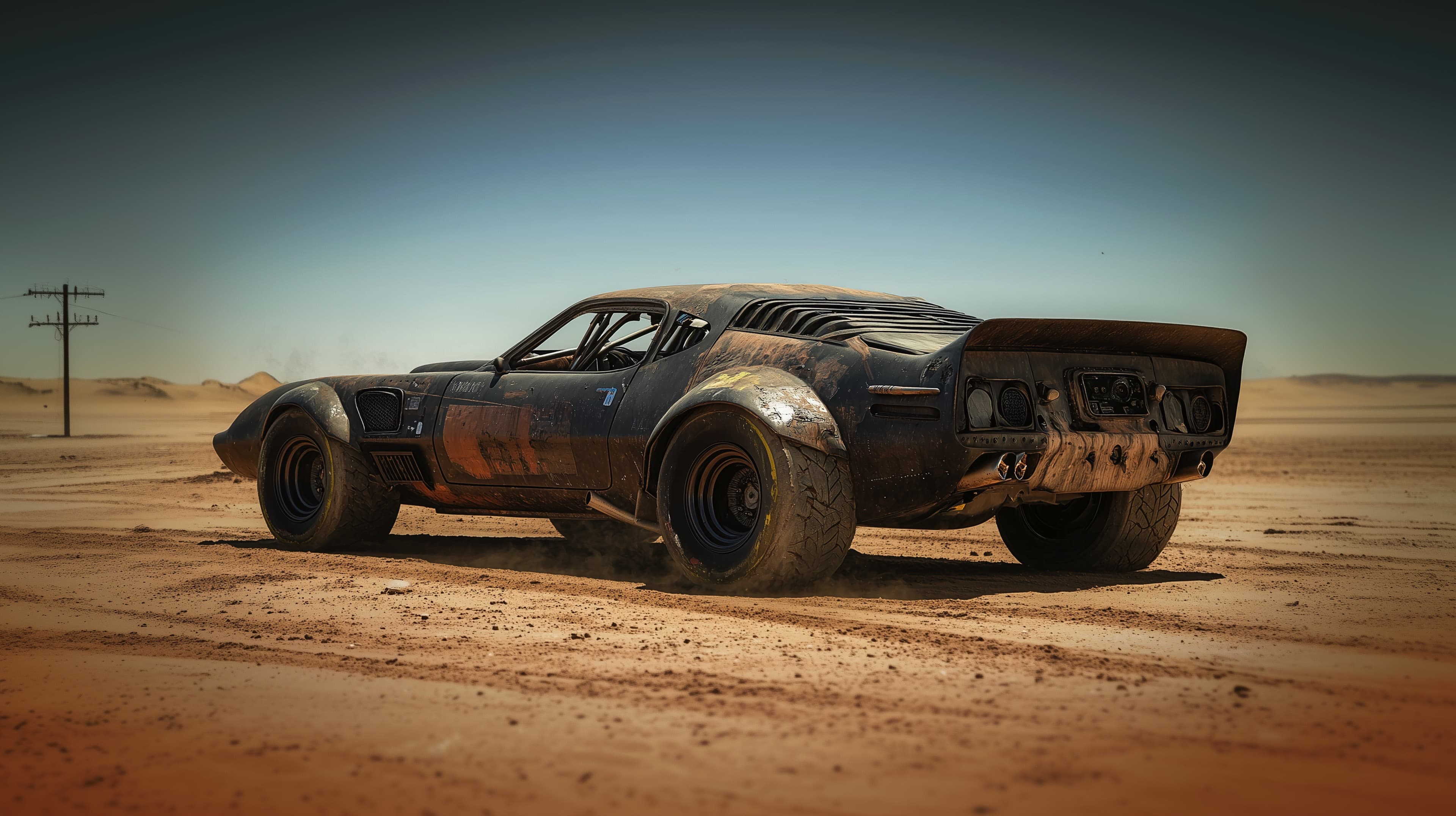 Weathered Desert Muscle Car: Rusty Off-road Dream in Dunes - High Resolution car Wallpaper for Mobile and Desktop