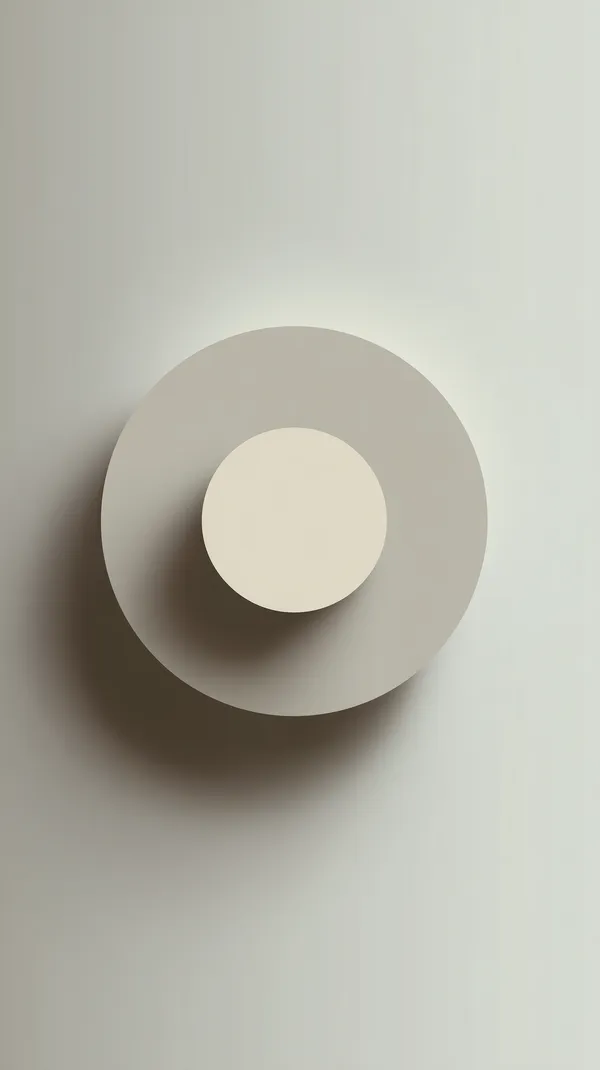 Minimalist Circular Wall Art — Soft Beige 3D Disk Design - HD Wallpaper, 4k Background Image