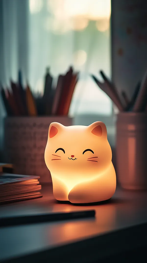 Charming Cat Night Light with Warm Glow for Desks & Study - HD Wallpaper, 4k Background Image