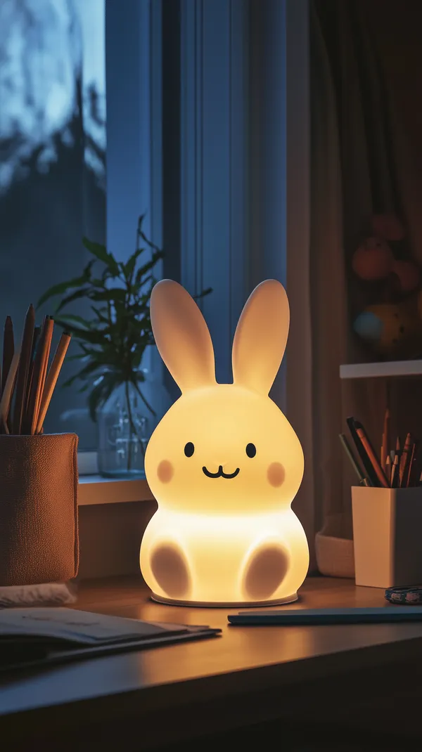 Cozy Bunny Lamp with Soft Glow — Cute Desk Nightlight - HD Wallpaper, 4k Background Image