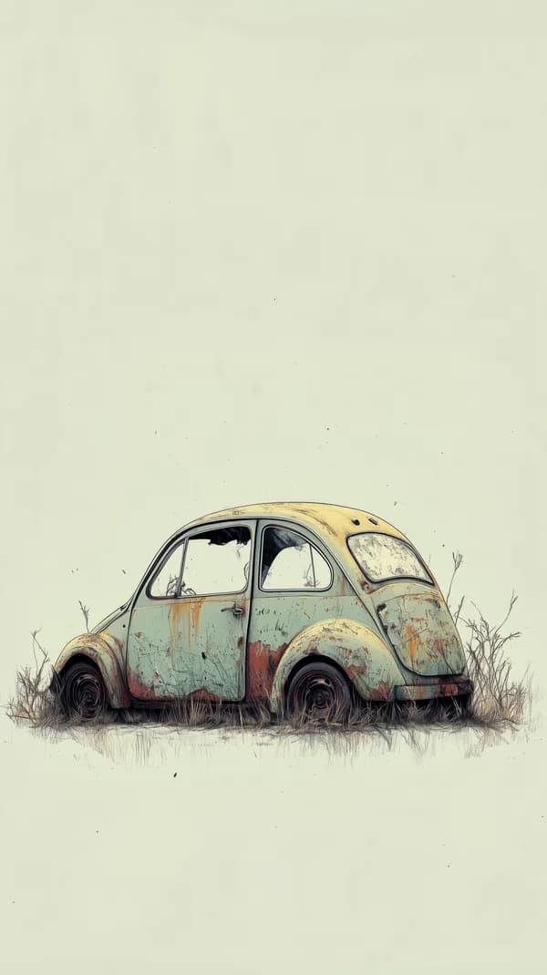 Rustic vintage car in a desolate field, pastel wallpaper - HD Wallpaper, 4k Background Image