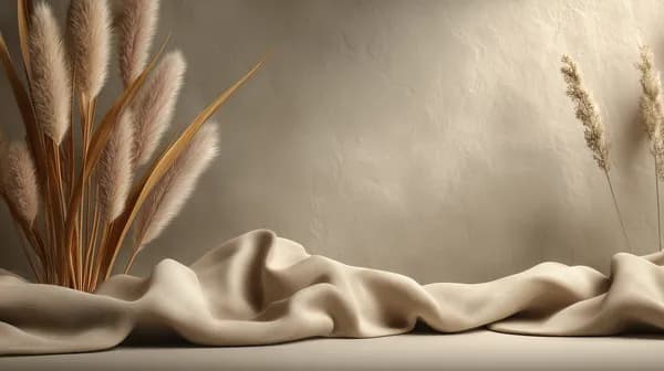 Beige Minimal Still Life with Dried Pampas Grass Wallpaper - HD Wallpaper, 4k Background Image