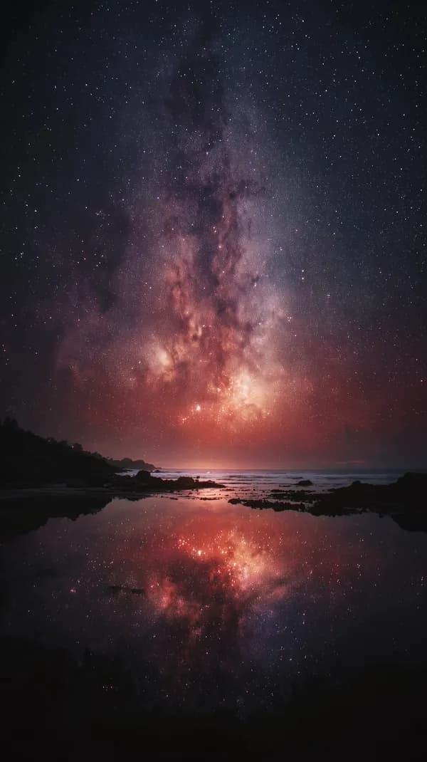 Milky Way Night Sky Over Coastal Galaxy Reflection - HD Wallpaper, 4k Background Image