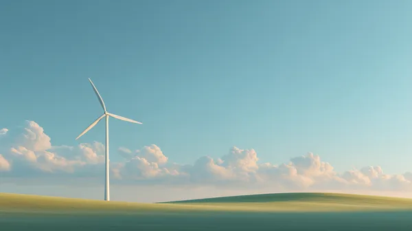 Tranquil Wind Turbine Landscape on a Golden Horizon - HD Wallpaper, 4k Background Image
