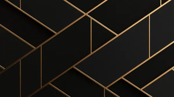 Luxurious Art Deco Black and Gold Geometric Wallpaper Pattern - HD Wallpaper, 4k Background Image