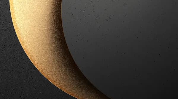 Golden Arc Abstract Wallpaper with Dark Textured Circle - HD Wallpaper, 4k Background Image