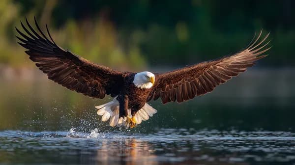 Majestic eagle taking off over tranquil water - nature wallpaper - HD Wallpaper, 4k Background Image