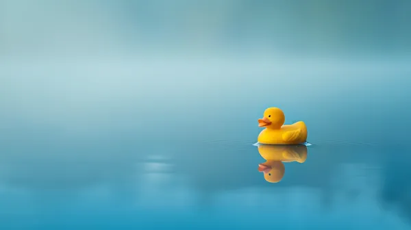 Tranquil Blue Seascape with Rubber Duck – Calm Wallpaper - HD Wallpaper, 4k Background Image
