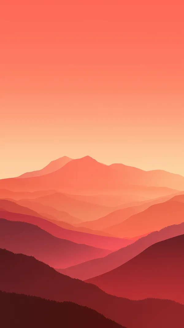 Sunset Gradient Mountain Range Wallpaper with Warm Orange Tones - HD Wallpaper, 4k Background Image